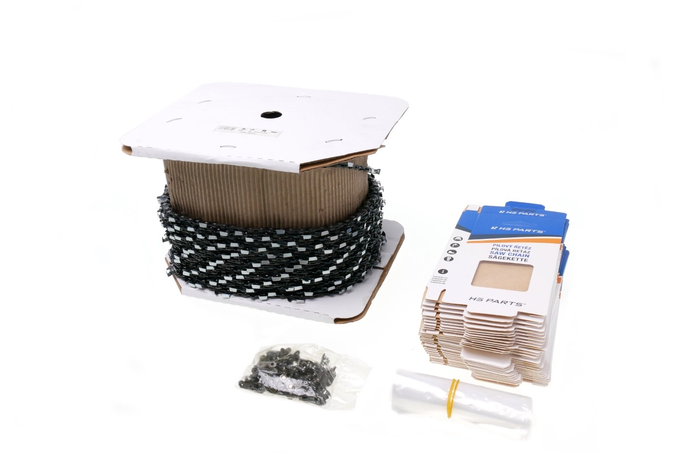 HS PARTS řetězová role na podélné řezání 3/8" .050" (1,3 mm) 1637 článků kulatý zub pro Stihl 009 023 025 MS170 MS171 MS180 MS181 MS190T MS191T MS192T MS193 MS201 MS210 MS211 MS230 MS250 MS251