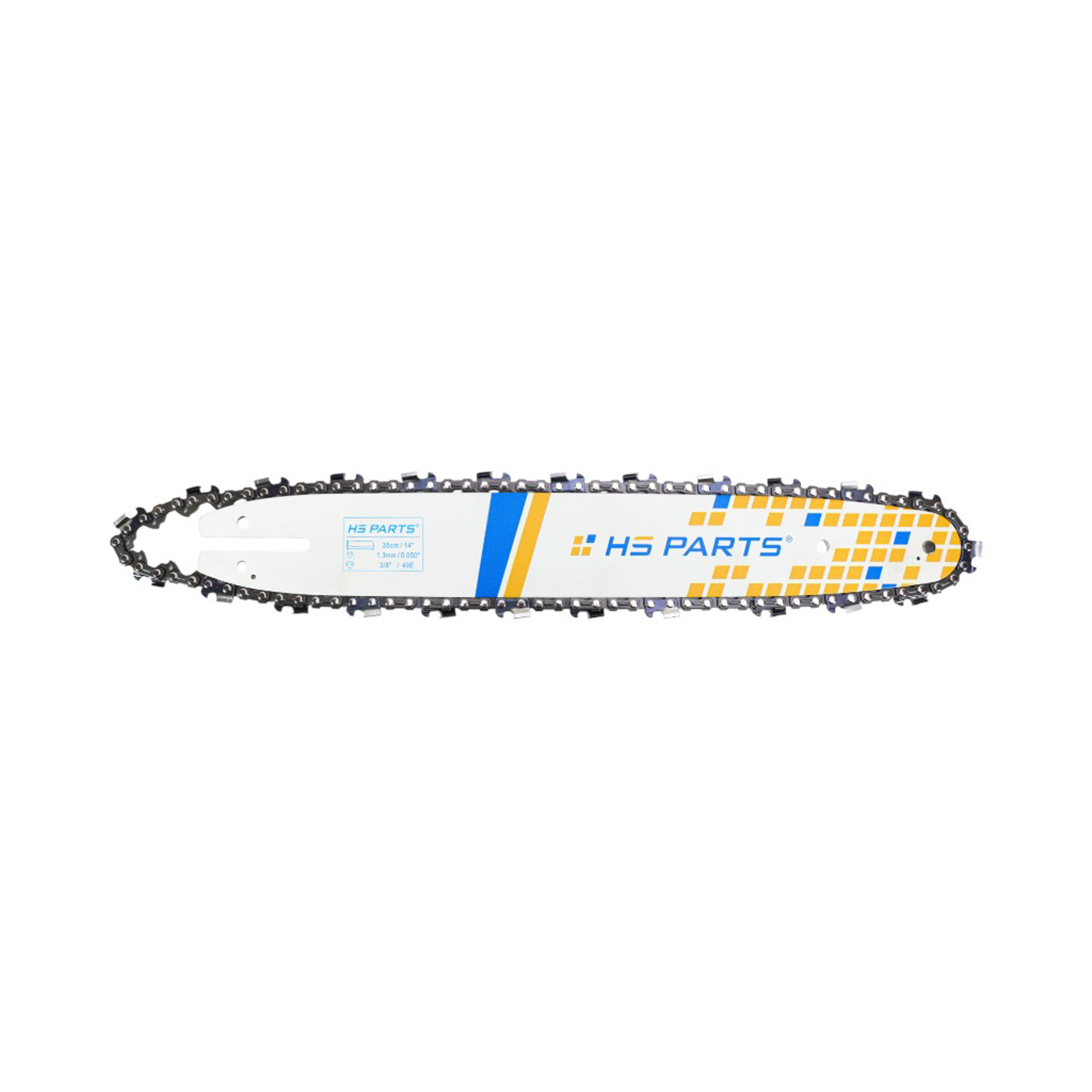 HS PARTS vodící lišta 14" (35 cm) 3/8" .050" (1,3 mm) + pilový řetěz 49 článků hranatý zub pro Partner 1535EL 1540EL 1640 1840 McCulloch MAC120 PM310 PM400 MS1640 MAC940 Poulan PLN1415 Craftsman 41532 41534