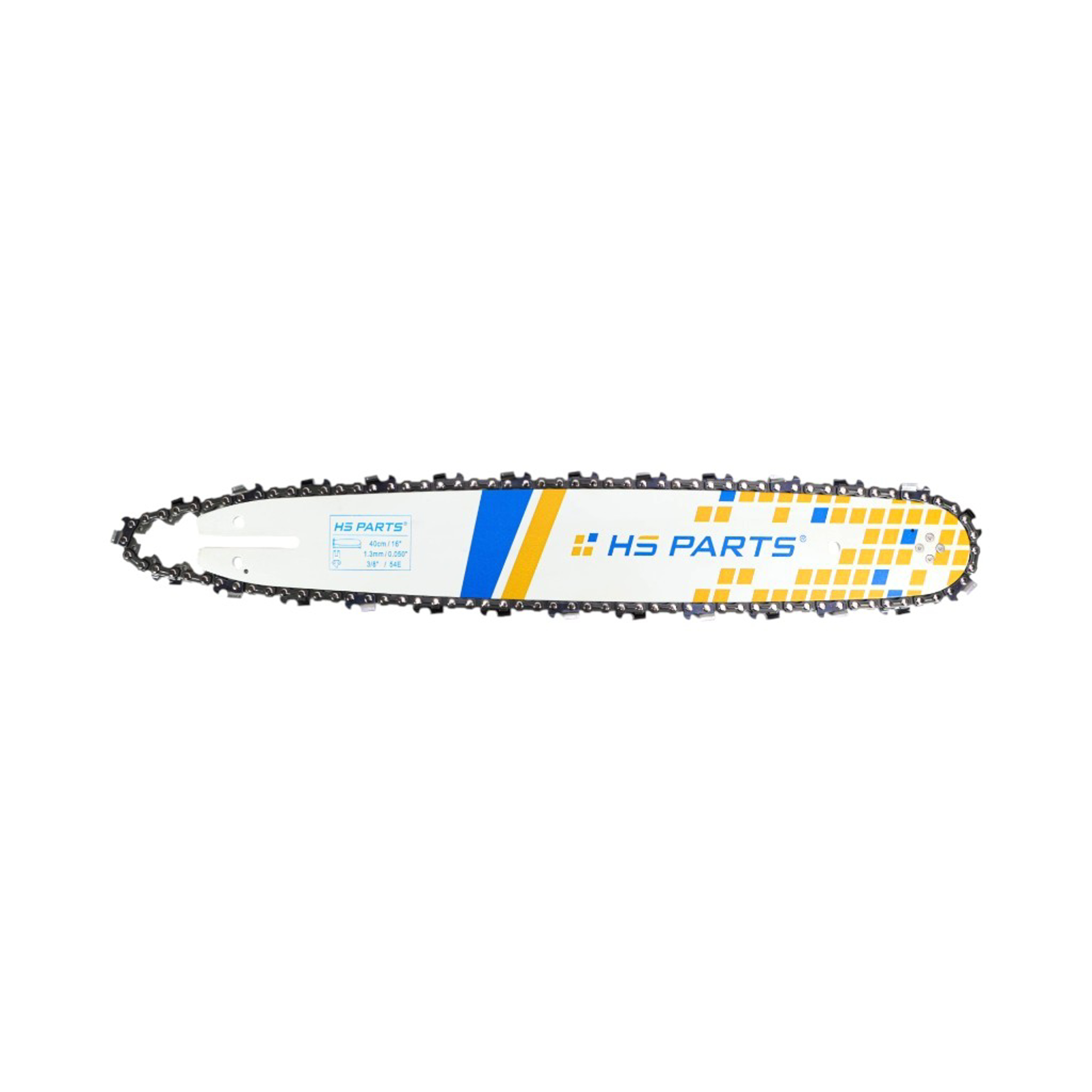 HS PARTS vodící lišta 16" (40 cm) 3/8" .050" (1,3 mm) + pilový řetěz 54 článků hranatý zub pro McCulloch 835AV 838 930 MAC540E MAC835 MAC940 Partner 1540 1640 1835 1840 2116 ES1900 Grizzly BKS38-16 EKS2000 KS400I PKS40