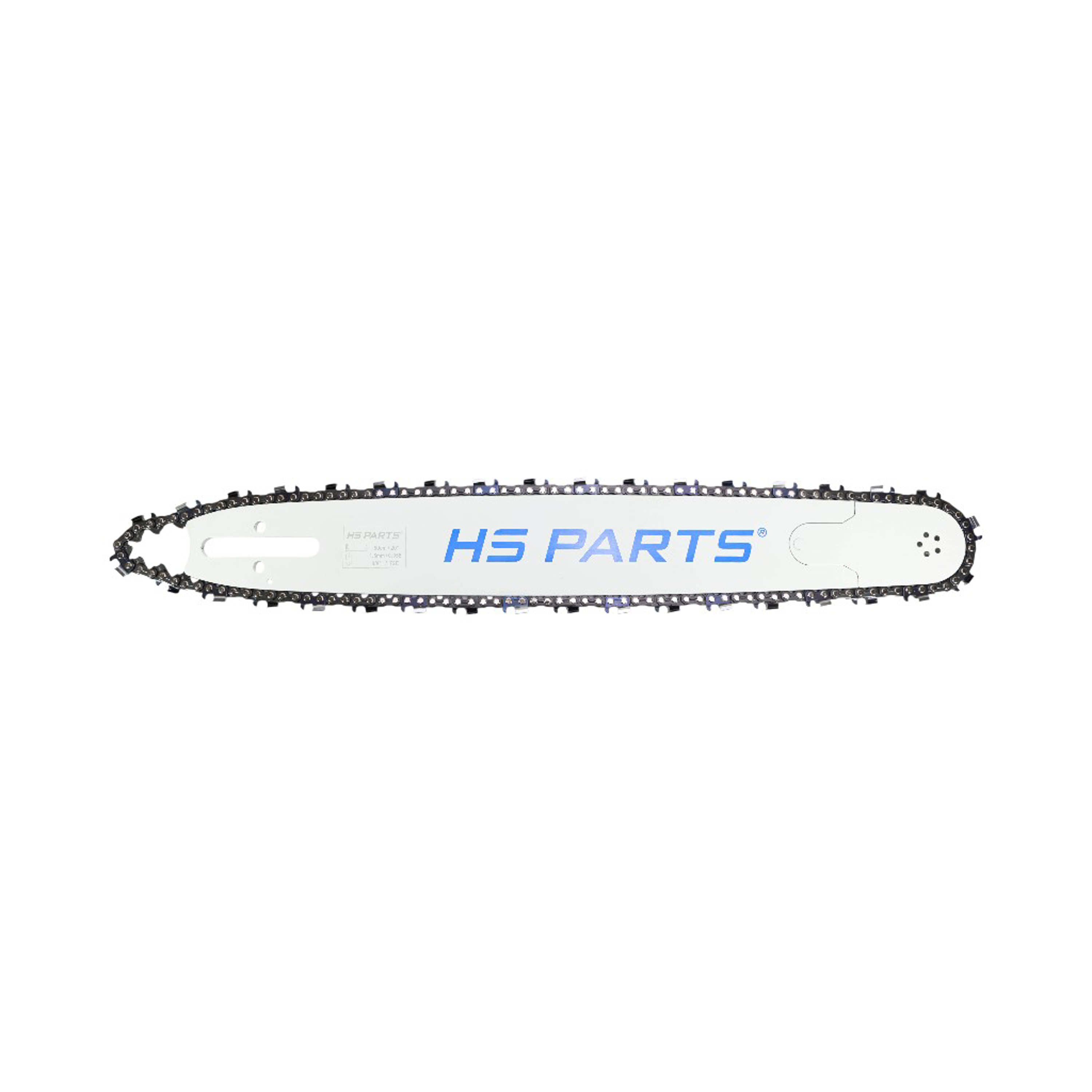 HS PARTS profesionální vodící lišta 20" (50 cm) 3/8" .058" (1,5 mm) + pilový řetěz 72 článků hranatý zub pro Dolmar 122 123 133 143 144 152 153 166 186 KMS4 PS9000 PS9010 Makita 9000