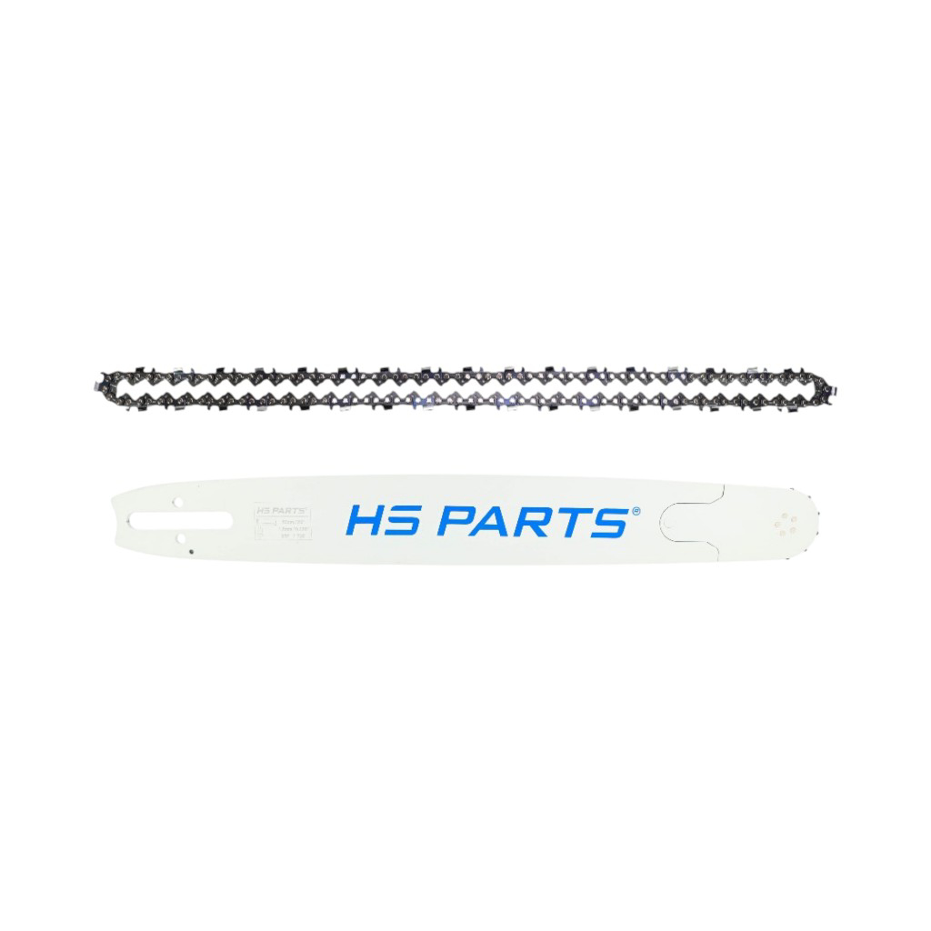 HS PARTS profesionální vodící lišta 20" (50 cm) 3/8" .058" (1,5 mm) + pilový řetěz 72 článků hranatý zub pro Dolmar 122 123 133 143 144 152 153 166 186 KMS4 PS9000 PS9010 Makita 9000