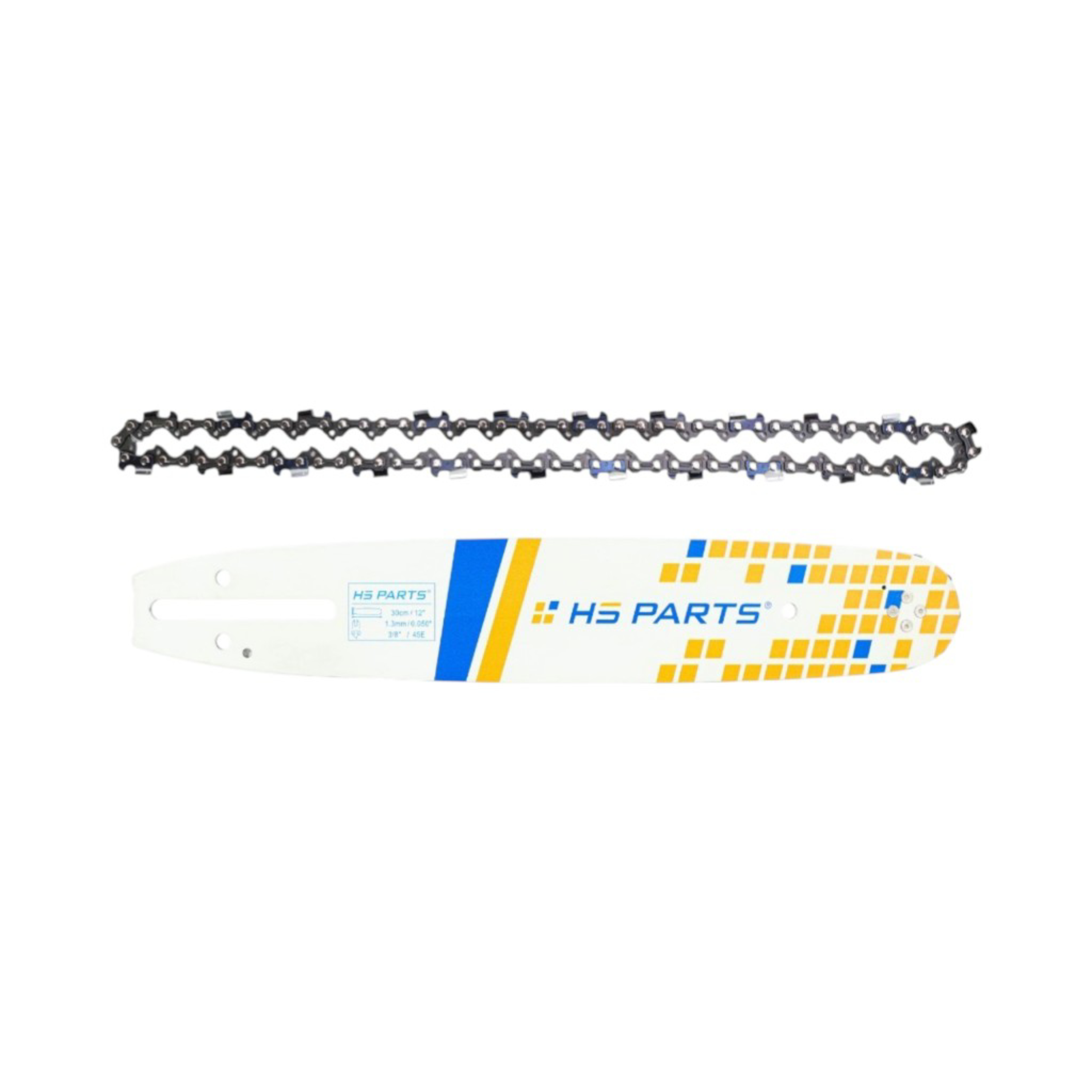 HS PARTS vodící lišta 12" (30 cm) 3/8" .050" (1,3 mm) + pilový řetěz 45 článků hranatý zub pro Husqvarna 136 137 140 235 236 240 Jonsered CS2135 CS2234 Partner 350 351 352 Dolmar 100 106 ES140 Makita DCS4301 UC3030A UC3500