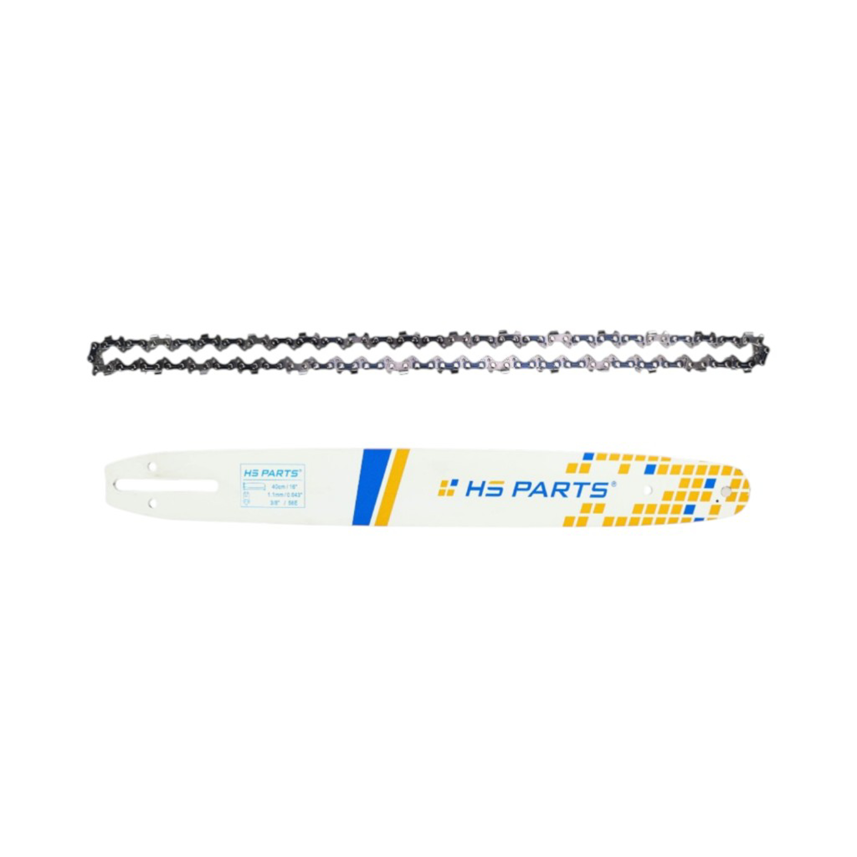 HS PARTS vodící lišta 16" (40 cm) 3/8" .043" (1,1 mm) + pilový řetěz 56 článků zkosený zub pro Husqvarna 136 137 140 235 236 240 Jonsered 2137 2138 CS2135 CS2234 Partner 330 350 351 Shindaiwa 110 120 Makita DCS4301 UC3030A UC3500