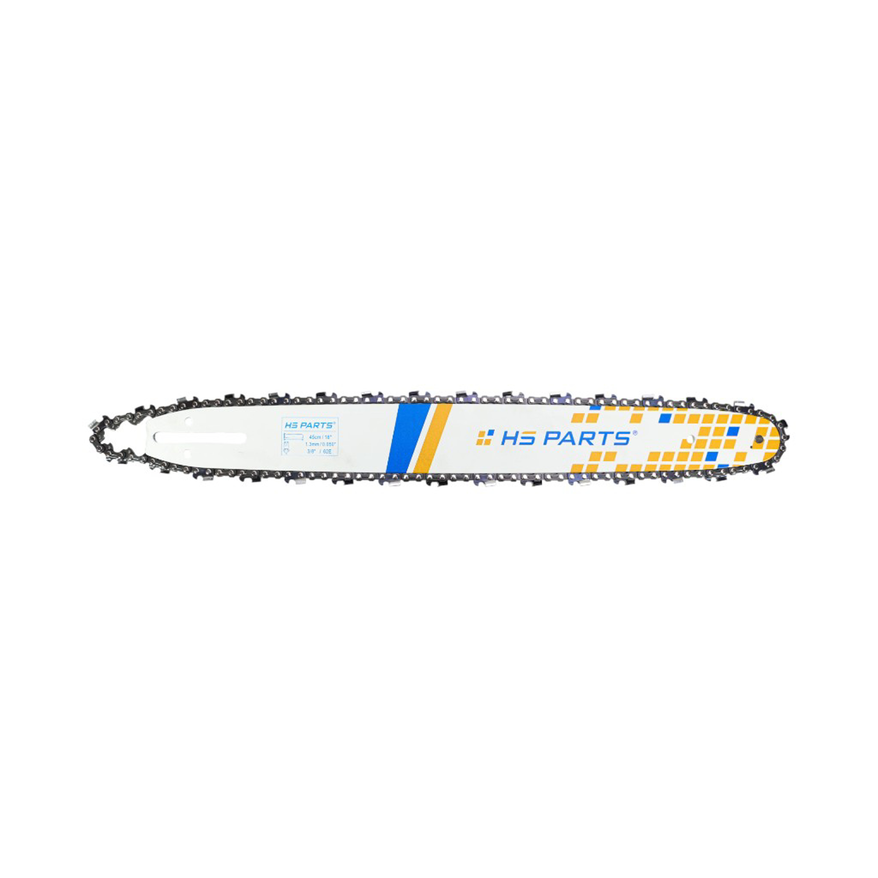 HS PARTS vodící lišta 18" (45 cm) 3/8" .050" (1,3 mm) + 2 x pilový řetěz 62 článků zkosený zub pro Husqvarna 136 137 140 235 236 240 Jonsered CS2135 CS2234 Partner 350 351 352 Dolmar 100 106 ES140 Makita DCS4301 UC3030A UC3500