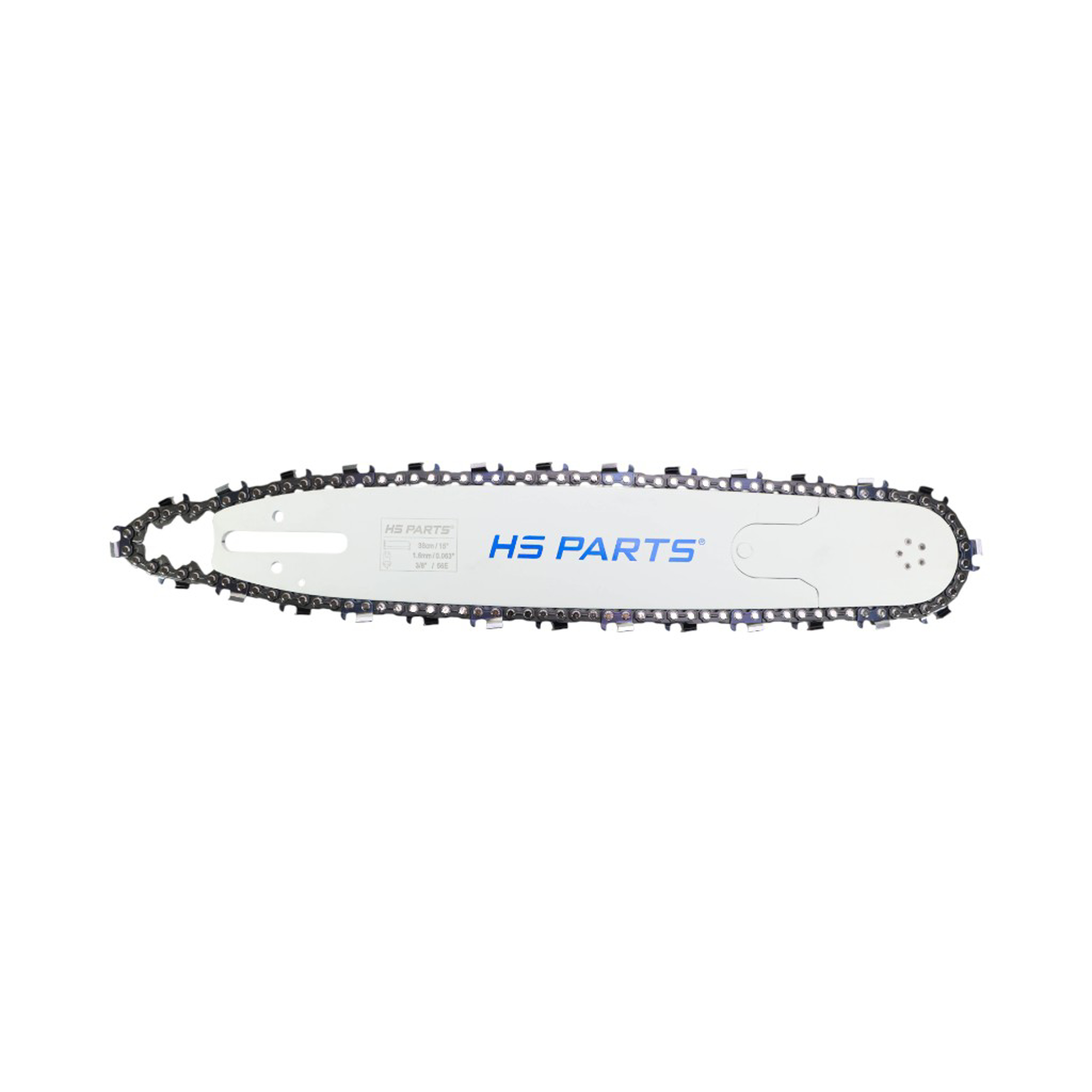 HS PARTS profesionální vodící lišta 15" (38 cm) 3/8" .063" (1,6 mm) + pilový řetěz 56 článků hranatý zub pro Stihl 030 036 042 044 045 MS290 MS390 MS360 MS361 MS362 MS380 MS440 MS441 MS460 MS461 MS462 MS500i MS660 MS661 MS880