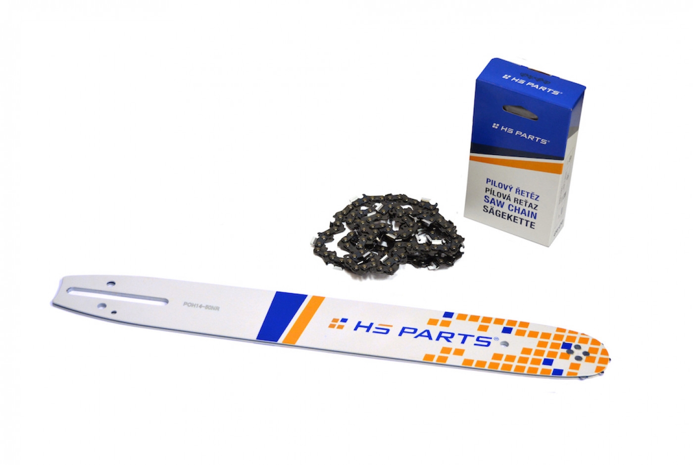 HS PARTS vodící lišta 14" (35 cm) 3/8" .050" (1,3 mm) + pilový řetěz 52 článků hranatý zub pro Husqvarna 36 41 136 137 141 236 240 T435 335XPT 333 334 Jonsered 2035 2115 2117 2138 CS2234 CS2236T Solo 614 630 633 636