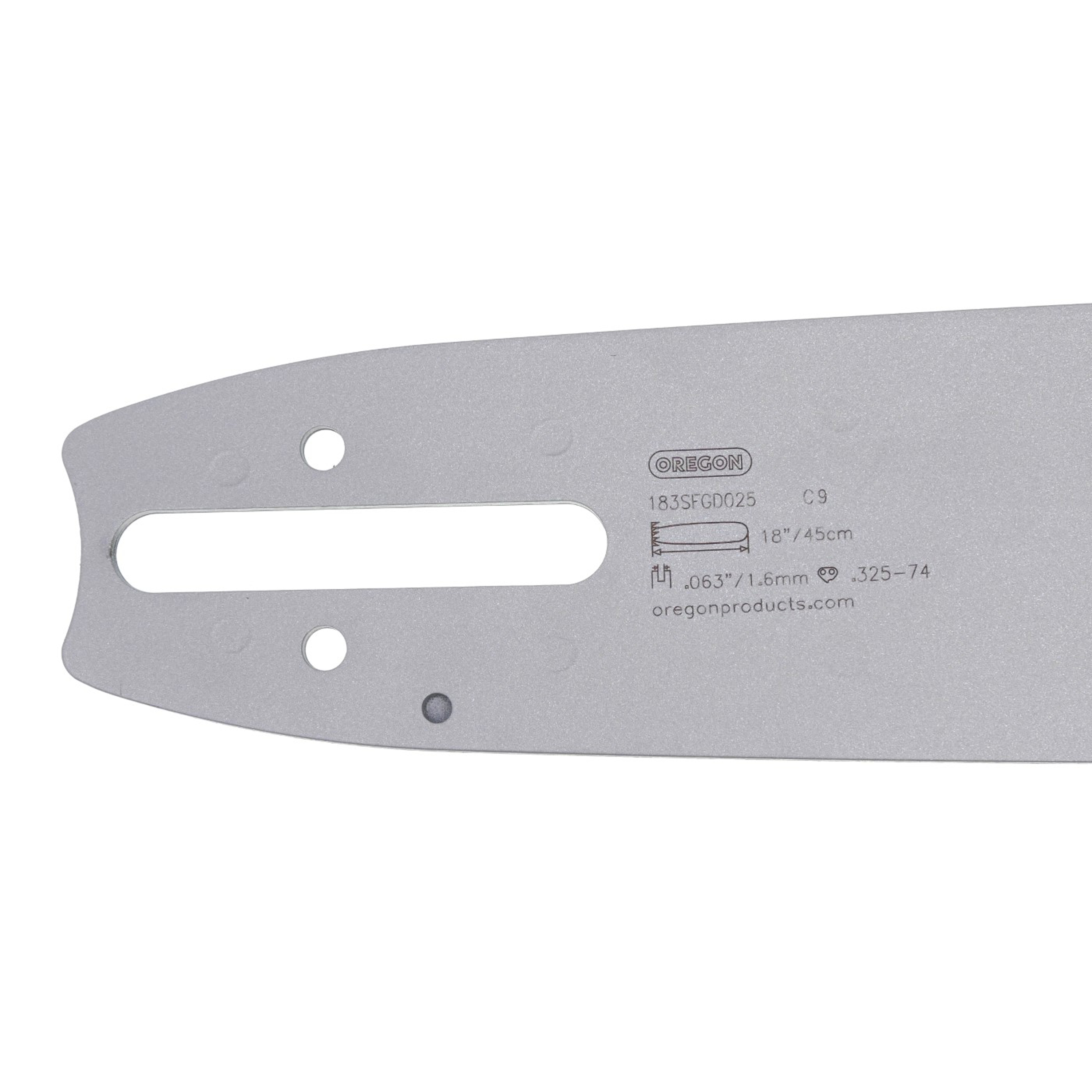 Oregon vodící lišta 183SFGD025 18" (45 cm) .325" .063" (1,6 mm) + 2 x HS PARTS pilový řetěz 74 článků hranatý zub pro Stihl 024 026 028 030 031 032 034 036 MS240 MS260 MS261 MS270 MS280 MS290 MS310 MS390
