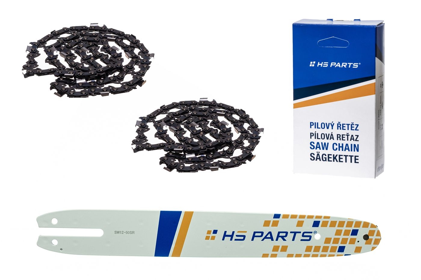 HS PARTS vodící lišta 12" (30 cm) 3/8" .050" (1,3 mm) + 2 x pilový řetěz 44 článků hranatý zub pro Stihl 009 010 011 017 018 019 020 021 023 025 MS160 MS170 MS171 MS180 MS181 MS192 MS210 MS211 MS250 MS231 MS241 MS251