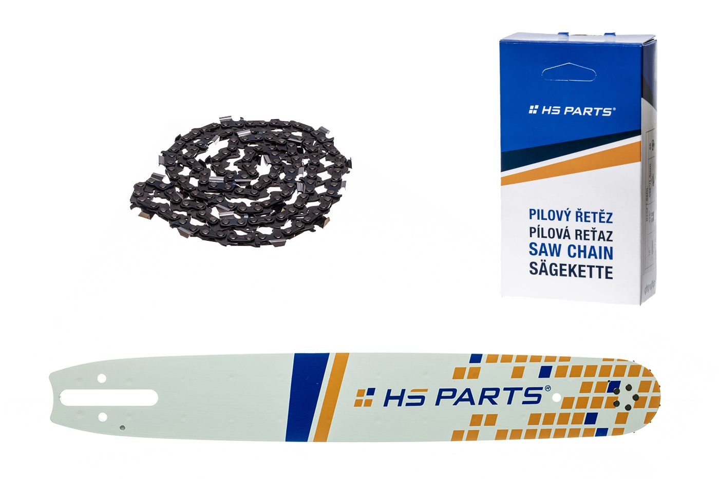 HS PARTS vodící lišta 15" (38 cm) .325" .063" (1,6 mm) + pilový řetěz 62 článků hranatý zub pro Stihl 024 026 036 039 MS240 MS260 MS261 MS270 MS280 MS290 MS310 MS390