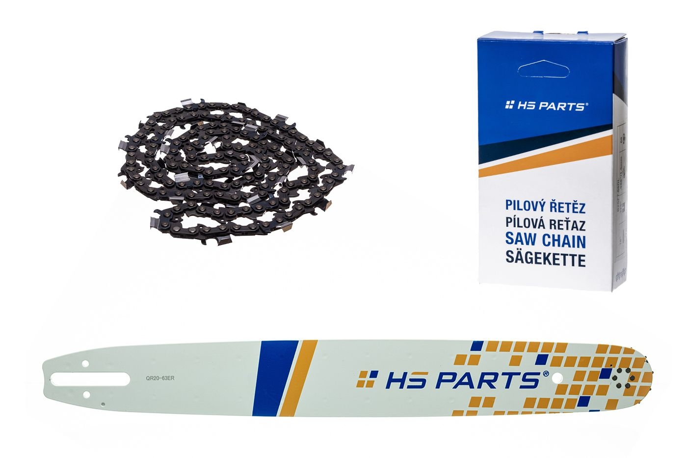 HS PARTS vodící lišta 20" (50 cm) 3/8" .063" (1,6 mm) + pilový řetěz 72 článků hranatý zub pro Stihl 030 036 042 045 MS290 MS390 MS360 MS361 MS362 MS440 MS460 MS660