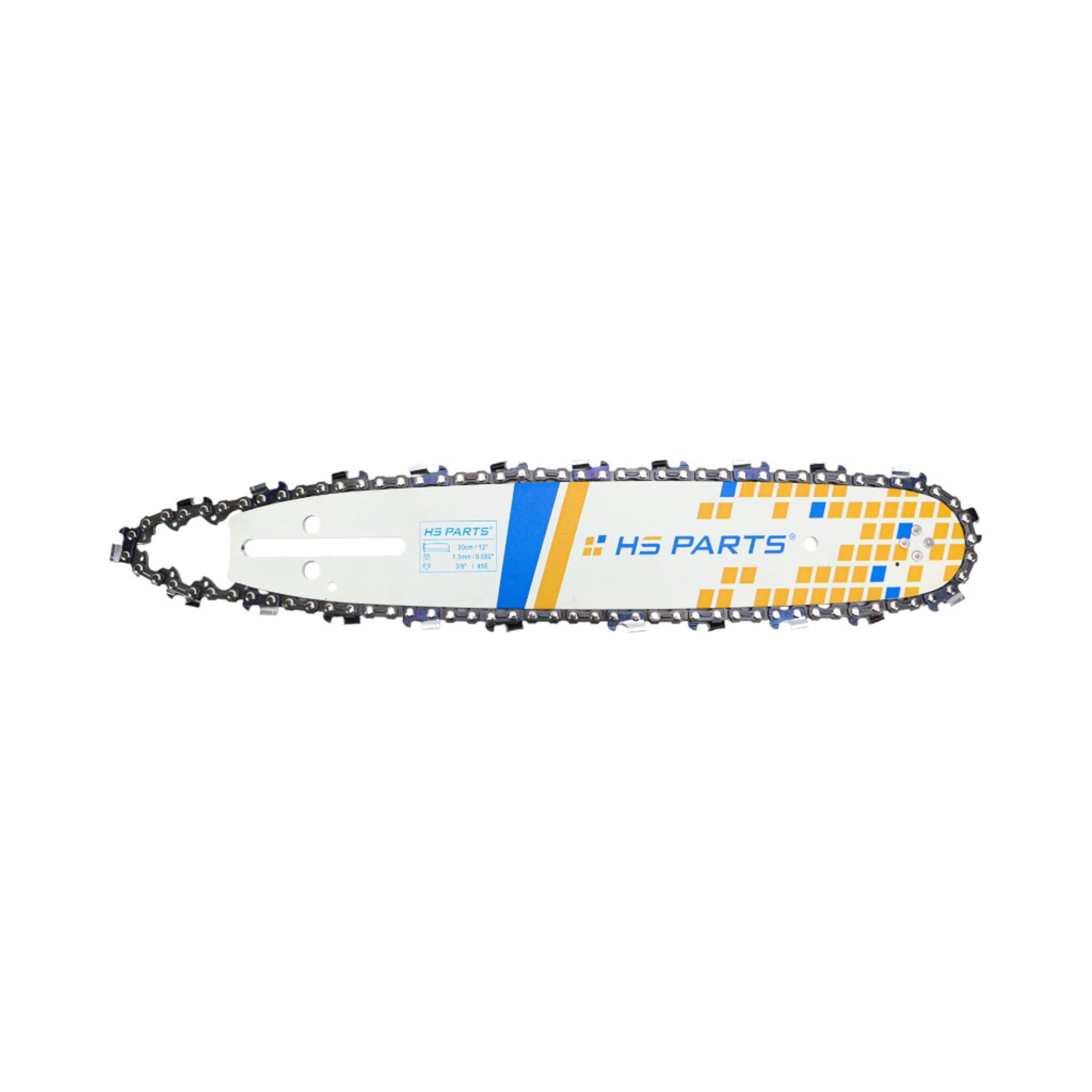 HS PARTS vodící lišta 12" (30 cm) 3/8" .050" (1,3 mm) + pilový řetěz 45 článků hranatý zub pro Husqvarna 120 135 140 240 334T 335XPT 338XPT T540XP Jonsered 2035 2036 CS2135 CS2139T Solo 614 630 633 635 637 McCulloch MS1636