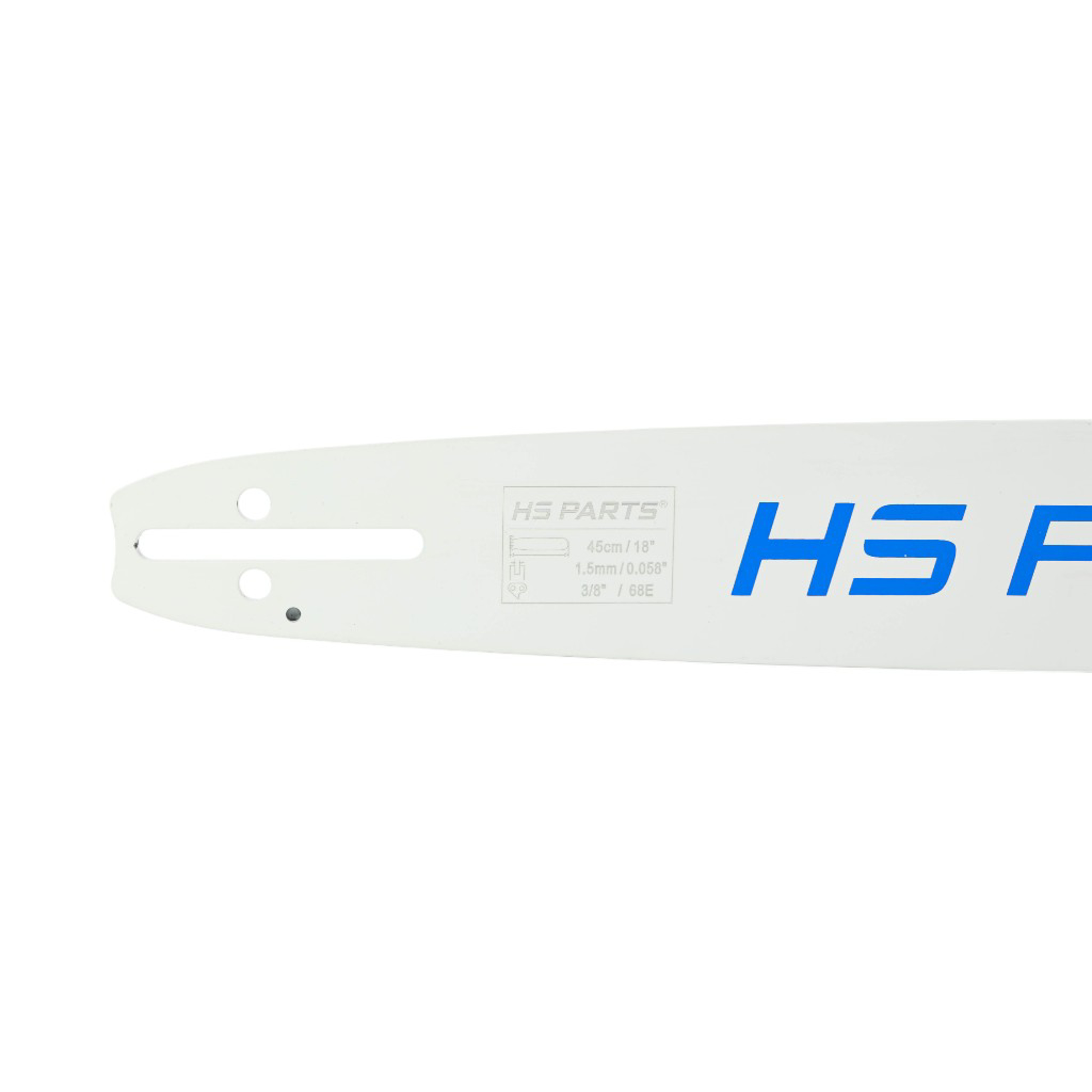 HS PARTS profesionální vodící lišta 18" (45 cm) 3/8" .058" (1,5 mm) + pilový řetěz 68 článků hranatý zub pro Husqvarna 246 254 262 345 357 455 460 555 560 Jonsered 2054 CS2260 Dolmar 111 112 115 Solo 613 614 Oleomac 956 962