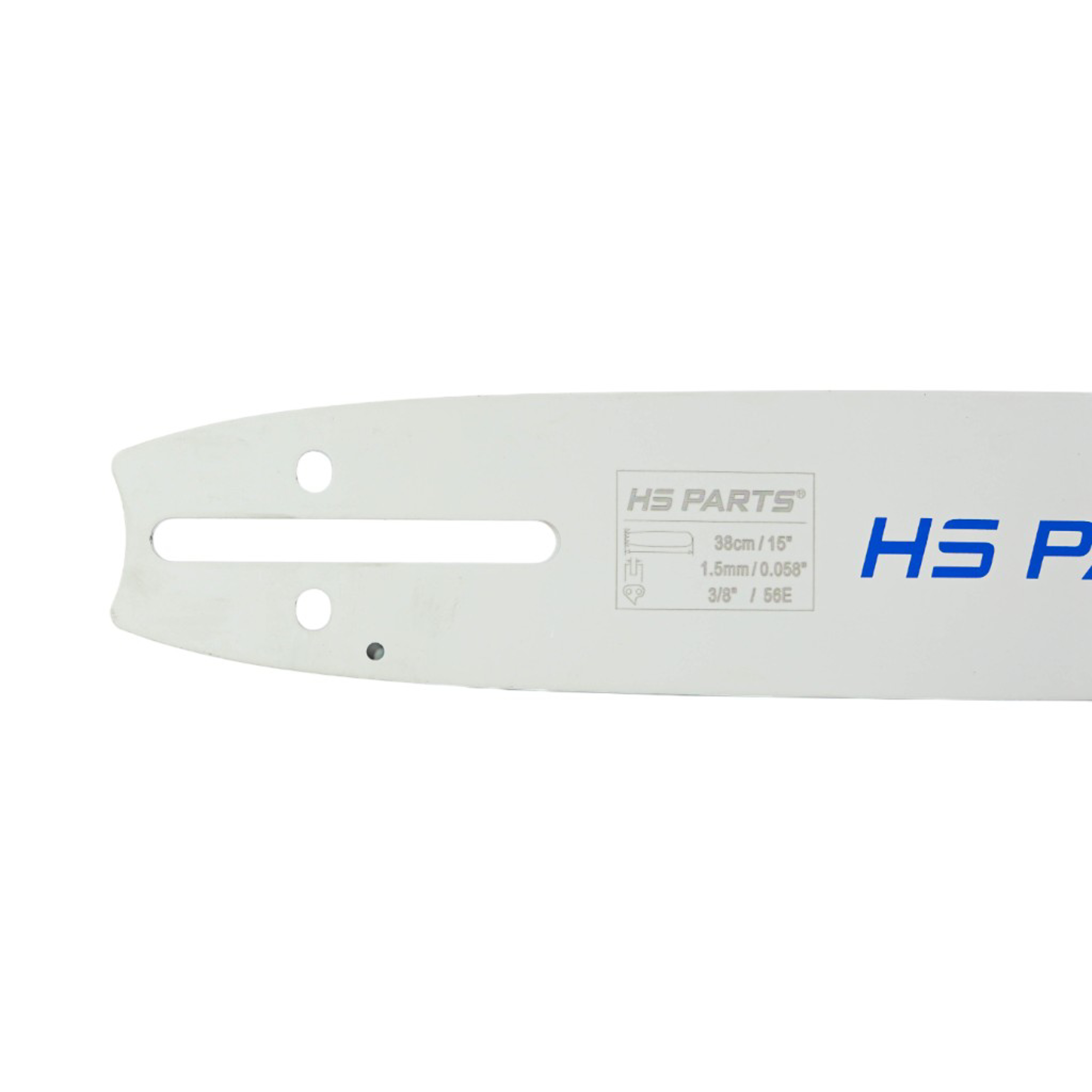HS PARTS profesionální vodící lišta 15" (38 cm) 3/8" .058" (1,5 mm) + pilový řetěz 56 článků hranatý zub pro Husqvarna 61 66 266 268 272 365 372XP 380 585 Solo 665 681 Jonsered 2077 2171 Dolmar PS6400 Makita DCS6400
