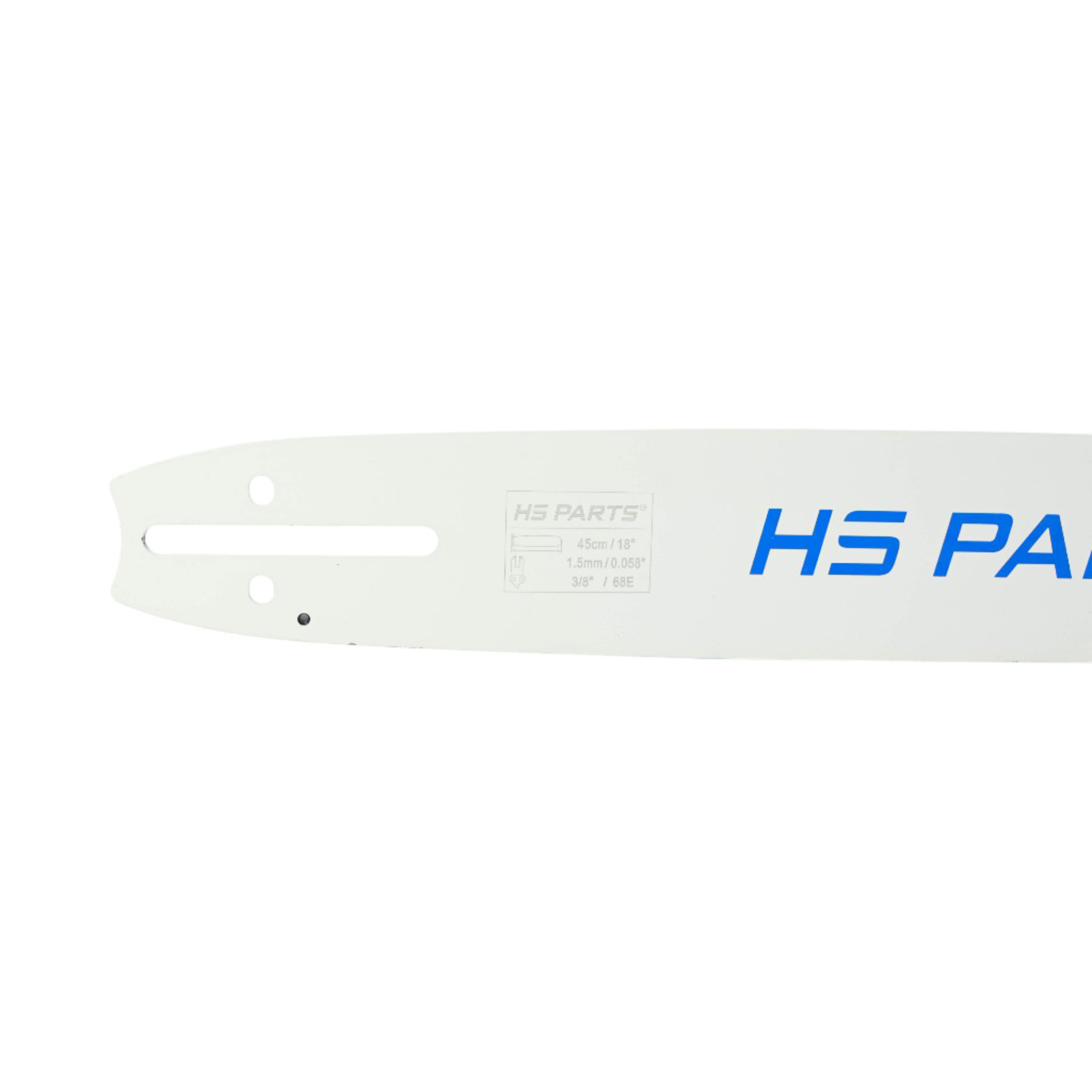 HS PARTS profesionální vodící lišta 18" (45 cm) 3/8" .058" (1,5 mm) + pilový řetěz 68 článků hranatý zub pro Husqvarna 61 66 266 268 272 365 372XP 380 585 Solo 665 681 Jonsered 2077 2171 Dolmar PS6400 Makita DCS6400