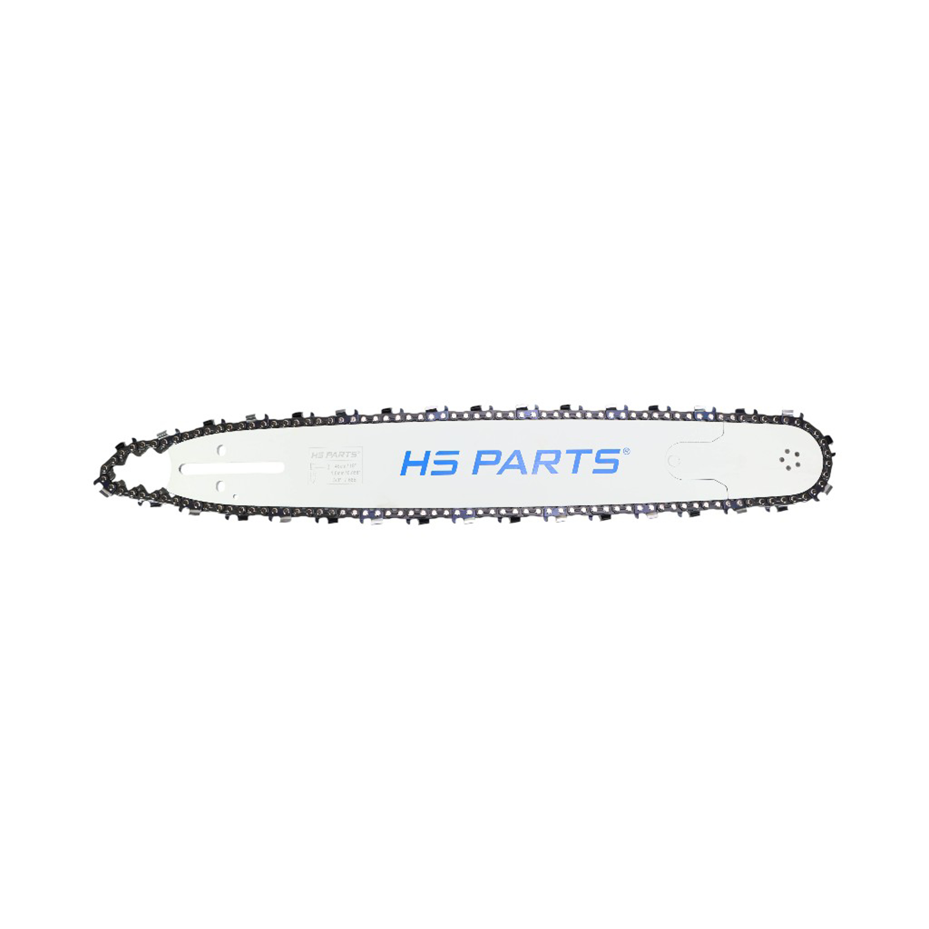 HS PARTS profesionální vodící lišta 18" (45 cm) 3/8" .058" (1,5 mm) + pilový řetěz 68 článků hranatý zub pro Husqvarna 61 66 266 268 272 365 372XP 380 585 Solo 665 681 Jonsered 2077 2171 Dolmar PS6400 Makita DCS6400