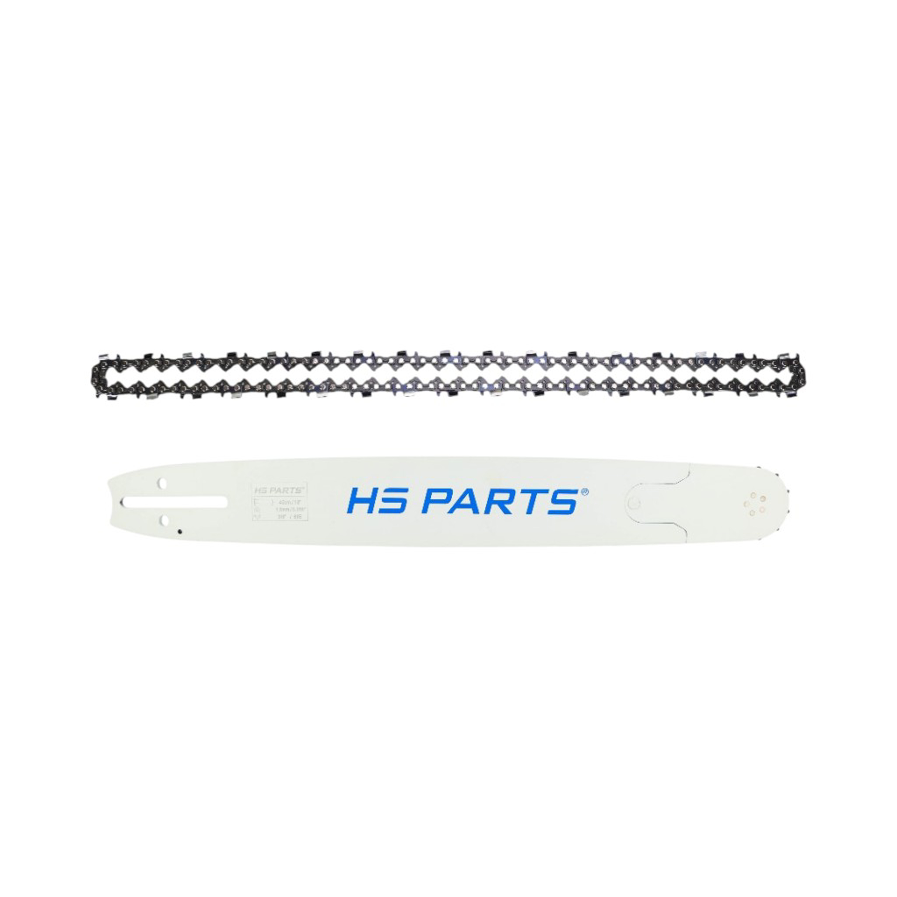 HS PARTS profesionální vodící lišta 18" (45 cm) 3/8" .058" (1,5 mm) + pilový řetěz 68 článků hranatý zub pro Husqvarna 61 66 266 268 272 365 372XP 380 585 Solo 665 681 Jonsered 2077 2171 Dolmar PS6400 Makita DCS6400