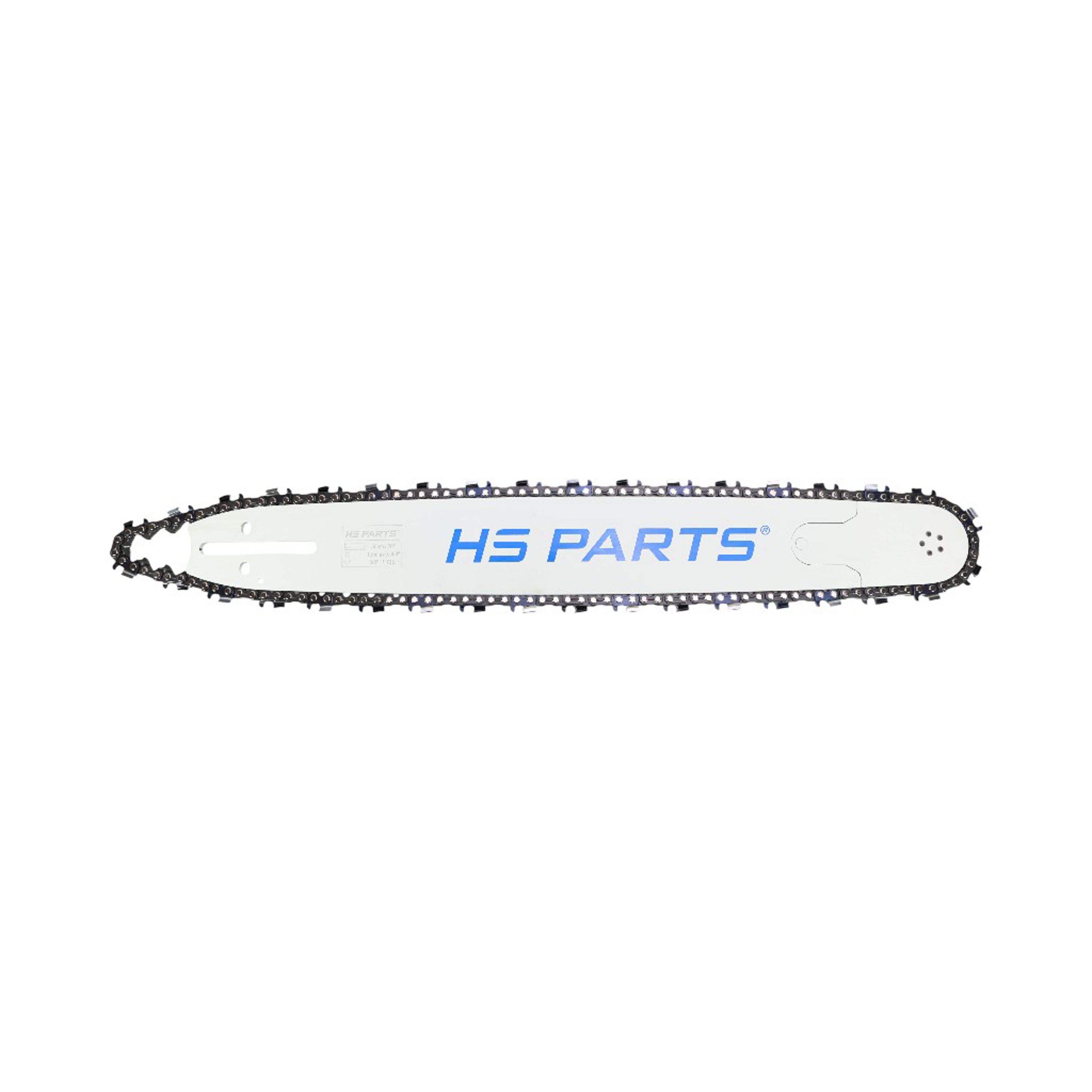 HS PARTS profesionální vodící lišta 20" (50 cm) 3/8" .058" (1,5 mm) + pilový řetěz 72 článků hranatý zub pro Husqvarna 61 66 266 268 272 365 372XP 380 585 Solo 665 681 Jonsered 2077 2171 Dolmar PS6400 Makita DCS6400