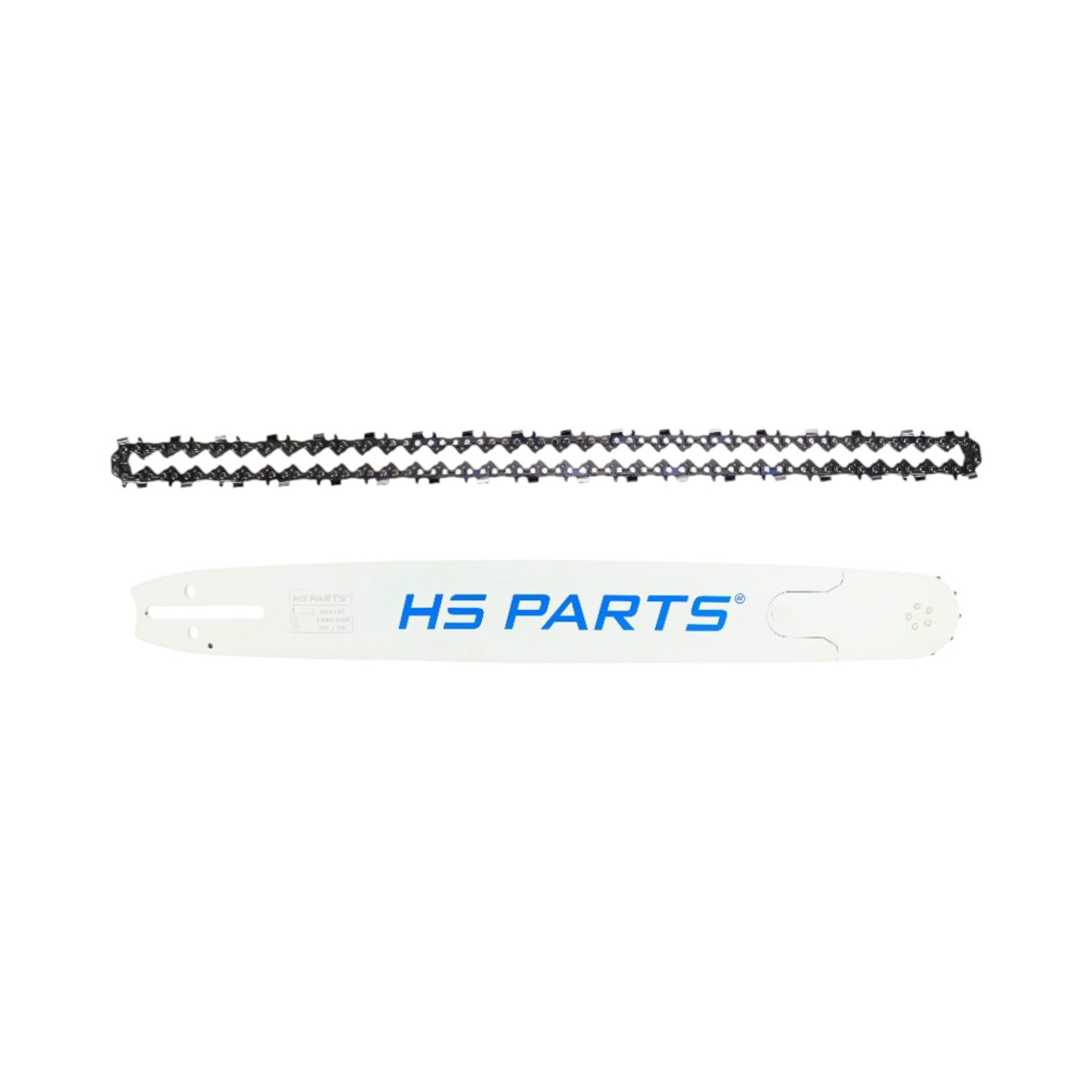 HS PARTS profesionální vodící lišta 20" (50 cm) 3/8" .058" (1,5 mm) + pilový řetěz 72 článků hranatý zub pro Husqvarna 61 66 266 268 272 365 372XP 380 585 Solo 665 681 Jonsered 2077 2171 Dolmar PS6400 Makita DCS6400
