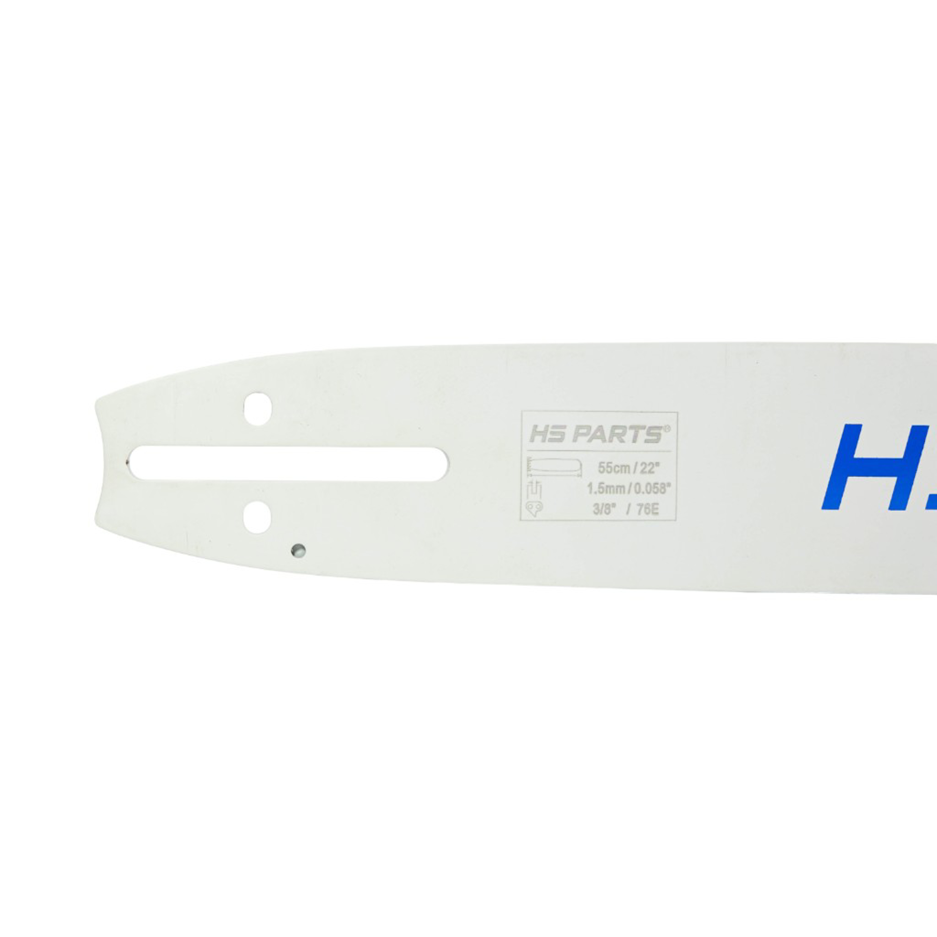 HS PARTS profesionální vodící lišta 22" (55 cm) 3/8" .058" (1,5 mm) + pilový řetěz 76 článků hranatý zub pro Husqvarna 61 66 266 268 272 365 372XP 380 585 Solo 665 681 Jonsered 2077 2171 Dolmar PS6400 Makita DCS6400