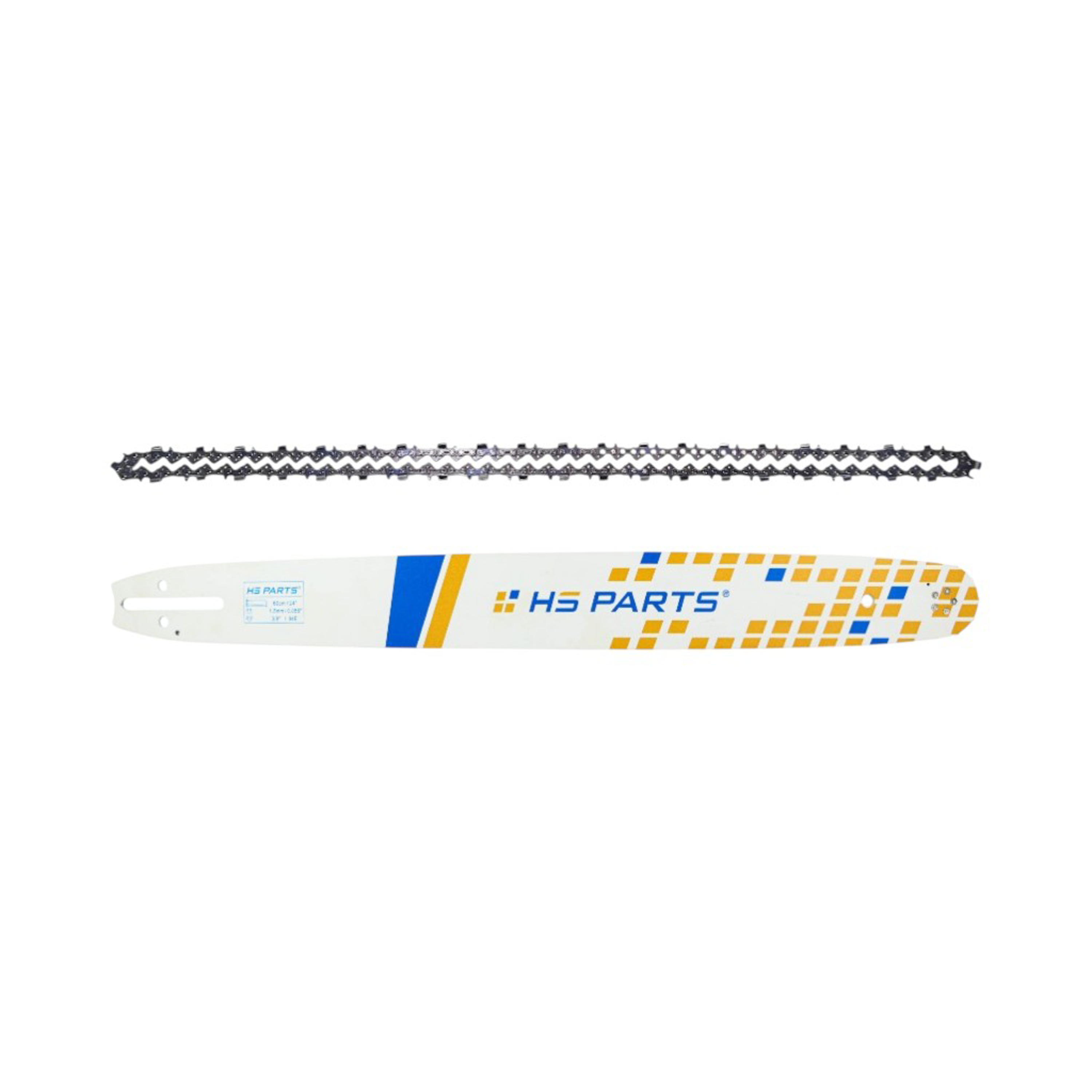 HS PARTS vodící lišta 24" (60 cm) 3/8" .058" (1,5 mm) + pilový řetěz 84 článků hranatý zub pro Husqvarna 61 66 266 268 272 365 372XP 380 585 Solo 665 681 Jonsered 2077 2171 Dolmar PS6400 Makita DCS6400