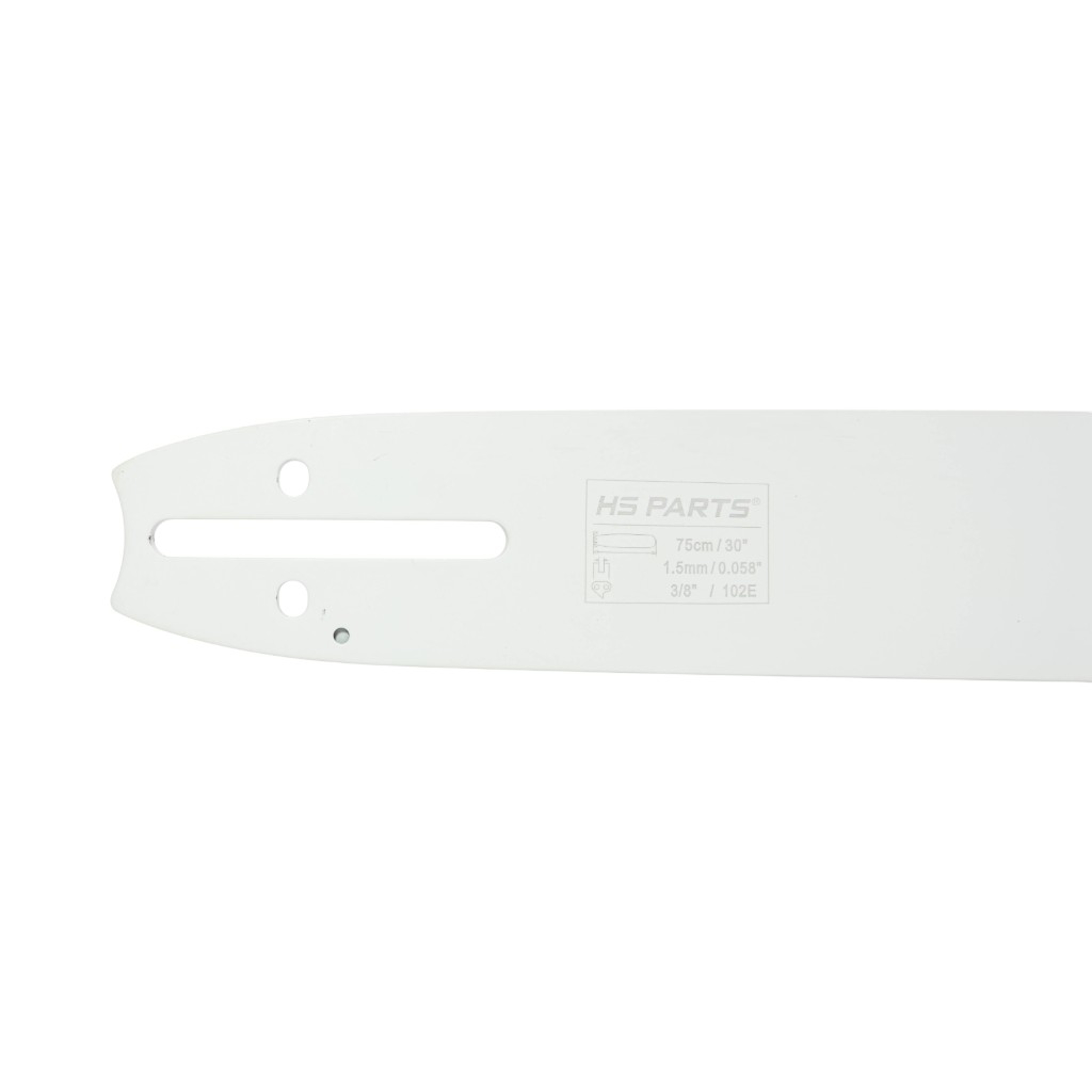 HS PARTS profesionální vodící lišta 30" (75 cm) 3/8" .058" (1,5 mm) + pilový řetěz 102 článků hranatý zub pro Husqvarna 61 66 266 268 272 365 372XP 380 585 Solo 665 681 Jonsered 2077 2171 Dolmar PS6400 Makita DCS6400