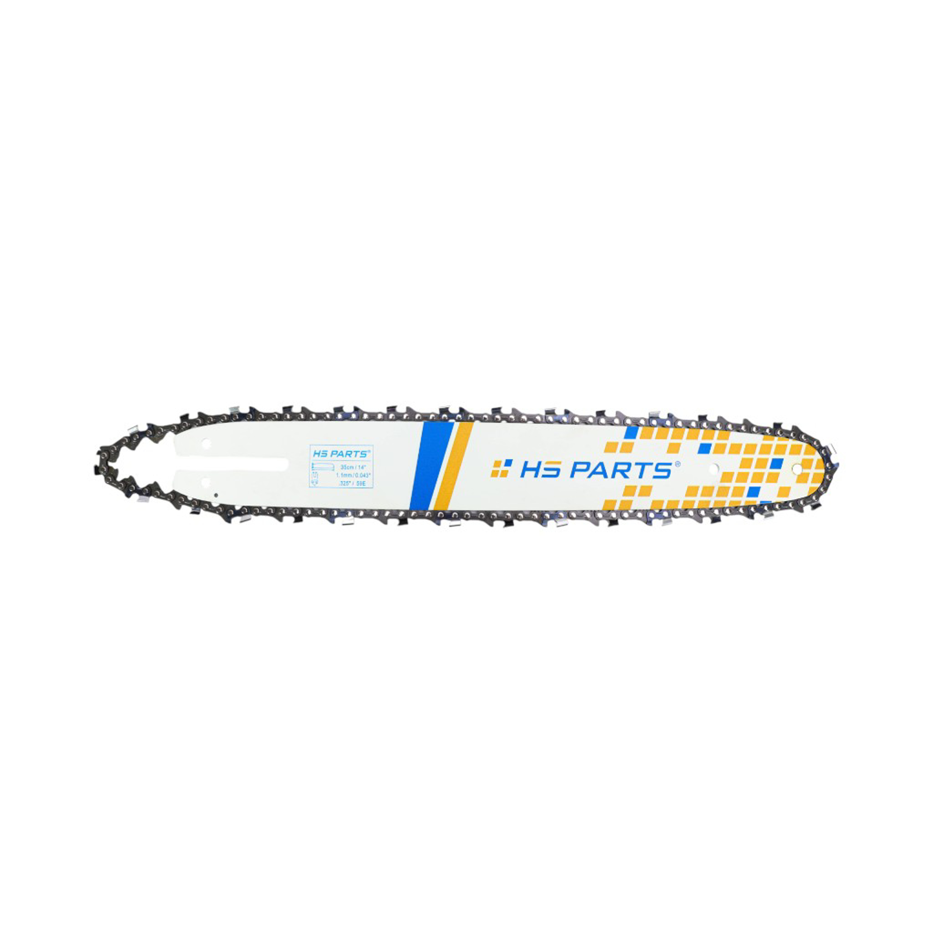 HS PARTS vodící lišta 14" (35 cm) .325" .043" (1,1 mm) + pilový řetěz 59 článků hranatý zub pro Stihl MS150 MS150T MS151 MSA161T MS162 MS170 MS171 MS172 MS180 MS181 MS192T MS193 MS194T MS200 MS201 MS211 MS212