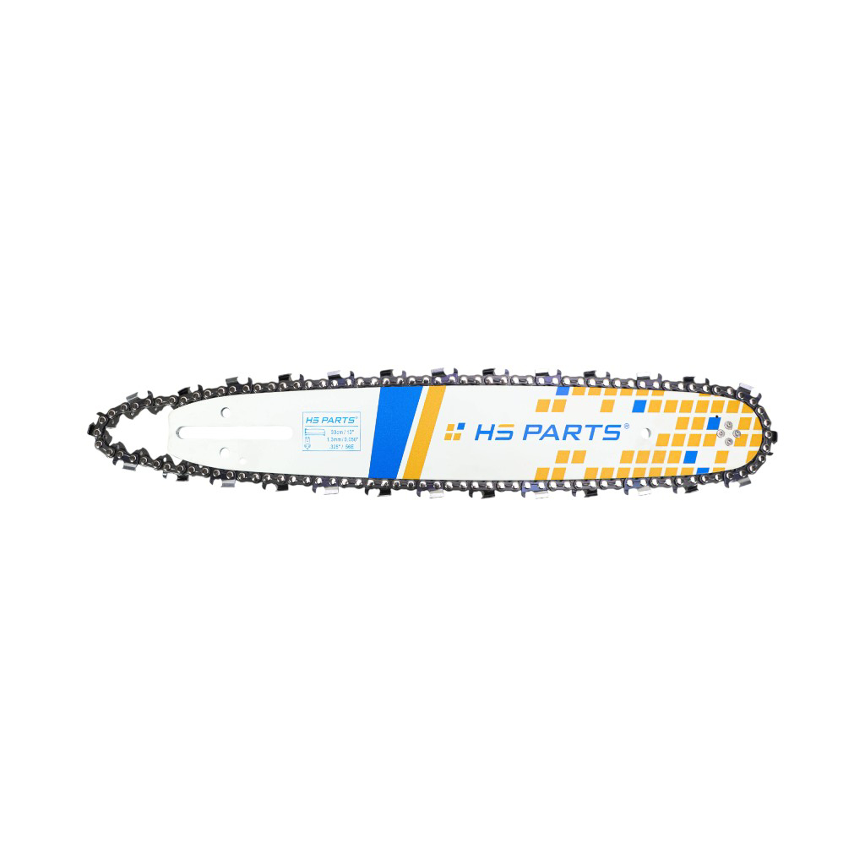 HS PARTS vodící lišta 13" (33 cm) .325" .050" (1,3 mm) + pilový řetěz 56 článků hranatý zub pro Husqvarna 36 41 136 141 243 Jonsered 2040 2141 2152 Makita DCS3500 Dolmar PS351 PS410 Shindaiwa 360 366 377 Echo CS4200ES CS4400