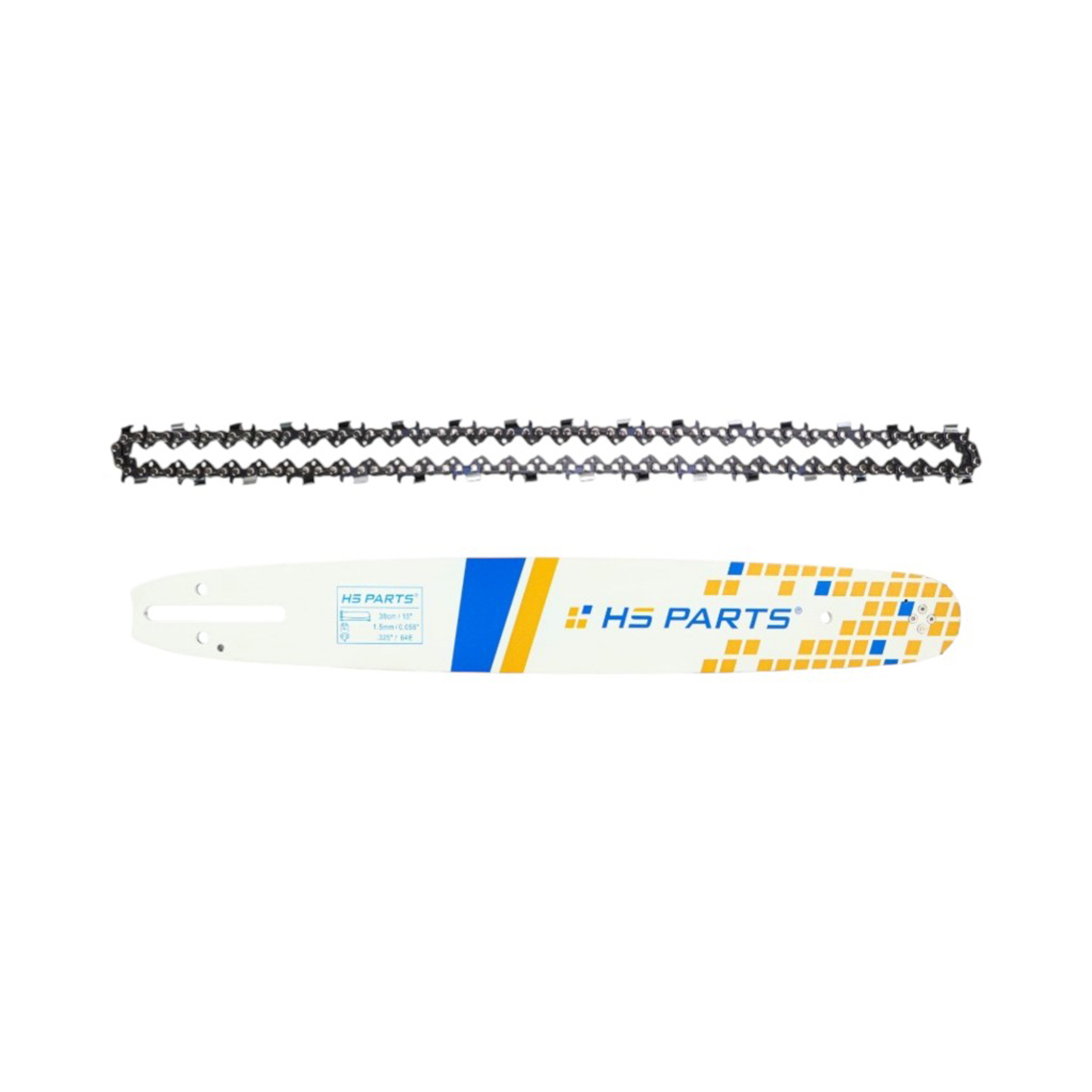 HS PARTS vodící lišta 15" (38 cm) .325" .058" (1,5 mm) + pilový řetěz 64 článků hranatý zub pro Echo CS-4200ES CS-4400 CS-360WES CS-310WES Shindaiwa 446S 488 490 389S 305S Ryobi CSE5145 CSE5650 Zenoah G380AVS