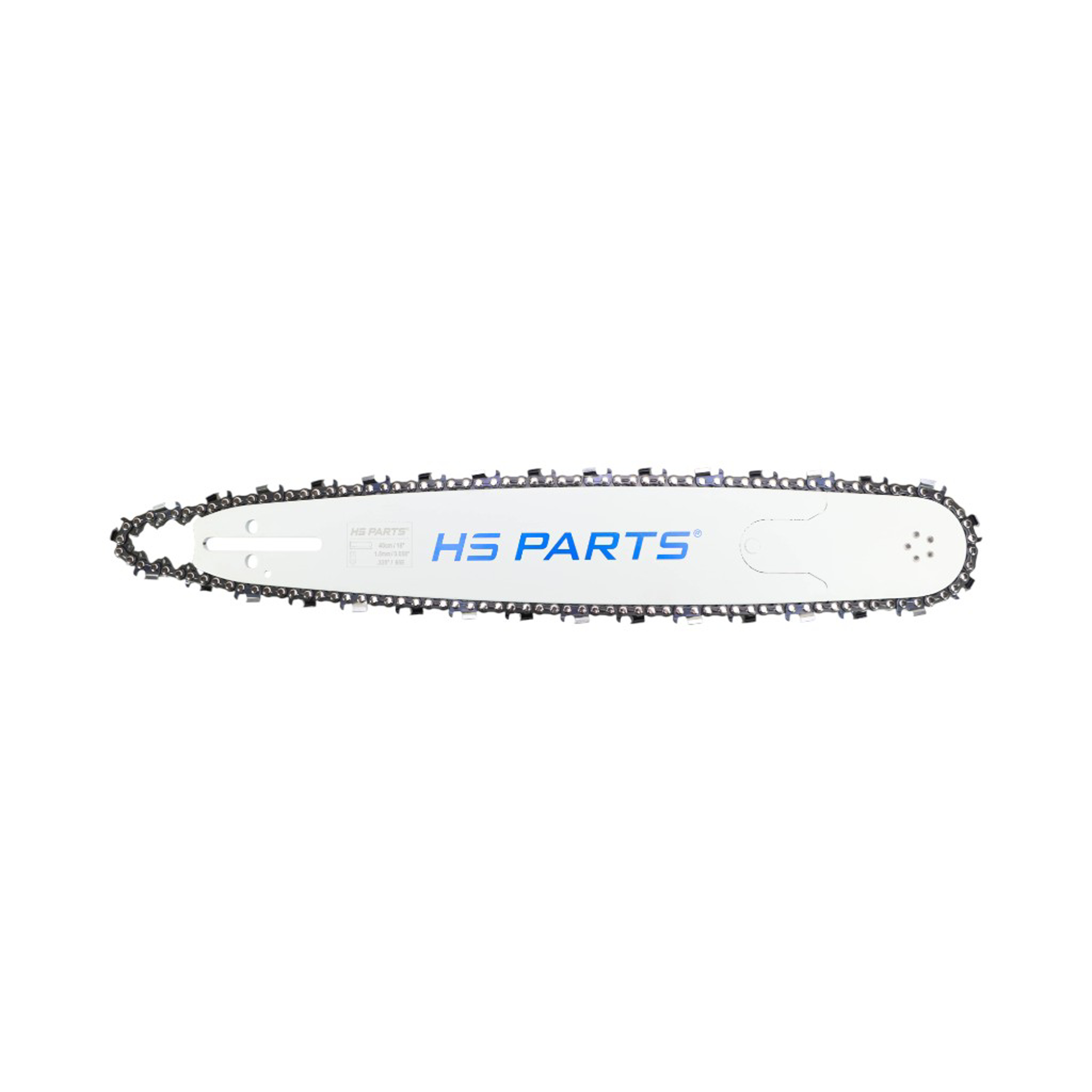 HS PARTS profesionální vodící lišta 16" (40 cm) .325" .058" (1,5 mm) + pilový řetěz 66 článků hranatý zub pro Husqvarna 36 45 55 136 154 254 257 262 345 346 357 435 445 460 Jonsered 2054 2152 2155 CS2149W Dolmar 112 116 Oleomac 952 962