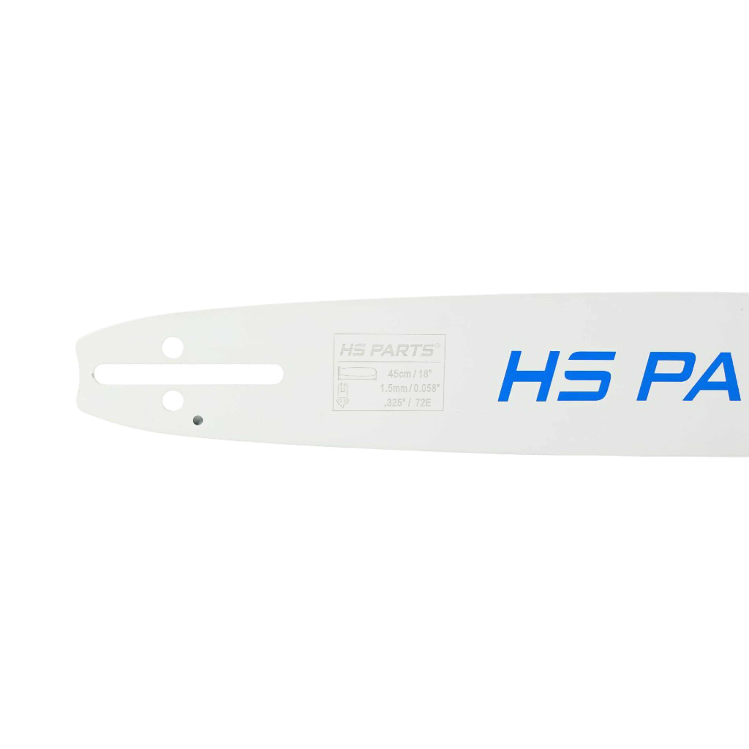 HS PARTS profesionální vodící lišta 18" (45 cm) .325" .058" (1,5 mm) + pilový řetěz 72 článků hranatý zub pro Husqvarna 36 45 55 136 154 254 257 262 345 346 357 435 445 460 Jonsered 2054 2152 2155 CS2149W Dolmar 112 116 Oleomac 952 962