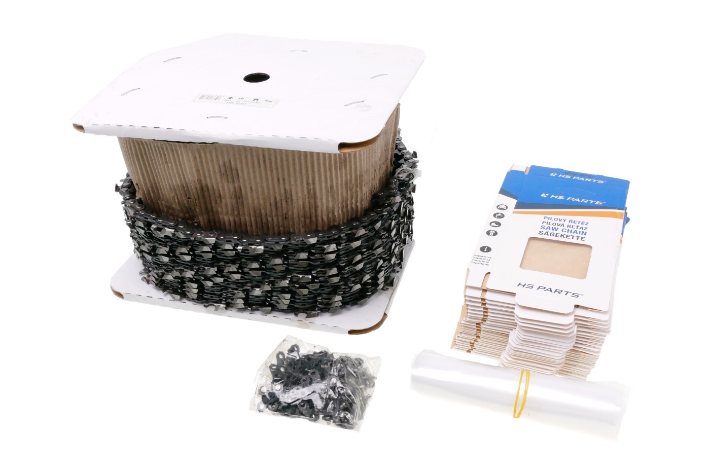 HS PARTS řetězová role s karbidovými hroty 3/8" .058" (1,5 mm) 1637 článků hranatý zub pro Husqvarna 66 162 181 266 268 362 365 372XP 380 385 390XP 394XPG 555 560XP 562 570 572 575XP 576XP