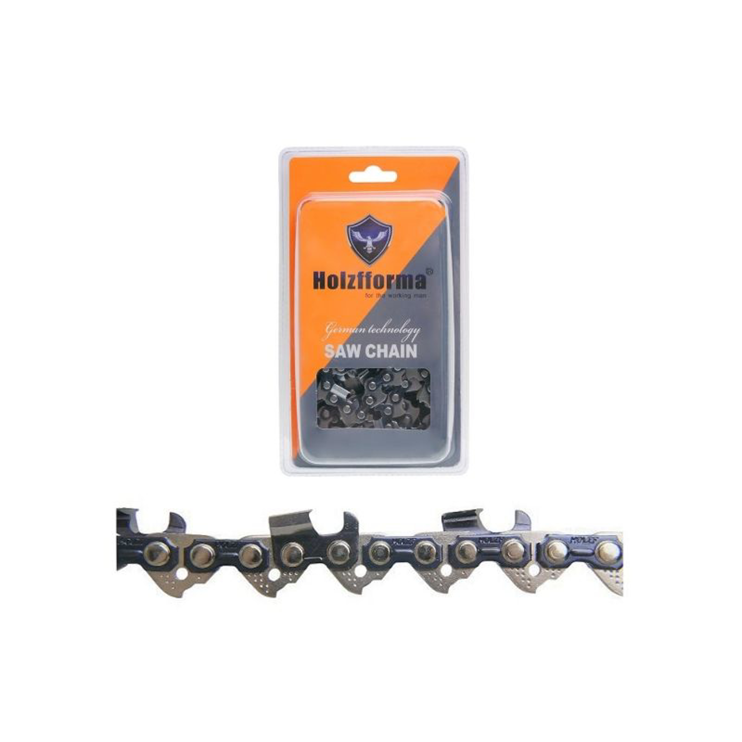 Holzfforma pilový řetěz 3/8" .058" (1,5 mm) 72 článků hranatý zub pro Husqvarna 61 66 181 185 266 268 272 365 372 380 385 390 394 395 570 575 576 2100 3120 Jonsered 630 670 2165 CS2171 CS2188