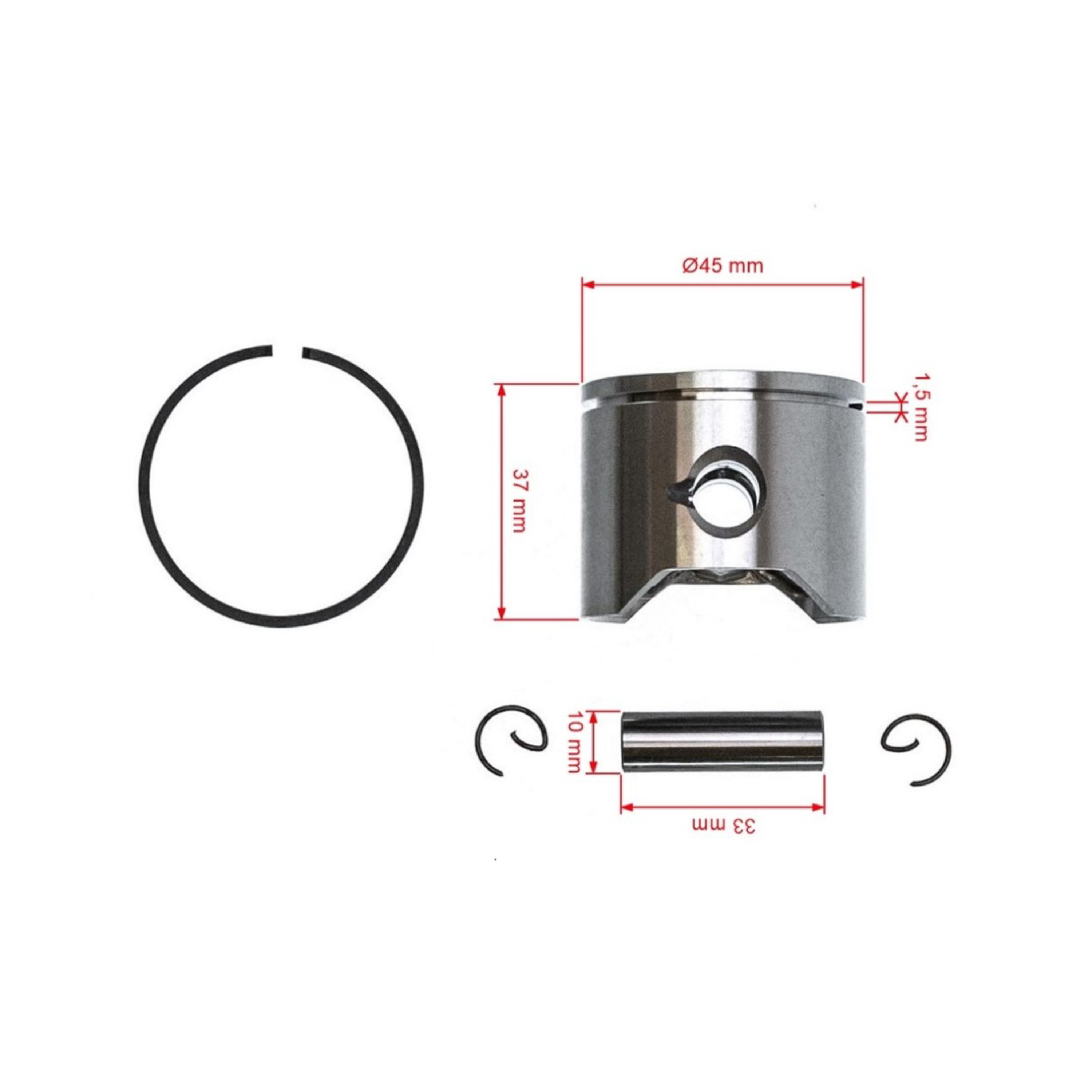 HS PARTS kompletní píst pro motorové pily Husqvarna 51 45 mm (OEM 503167701)