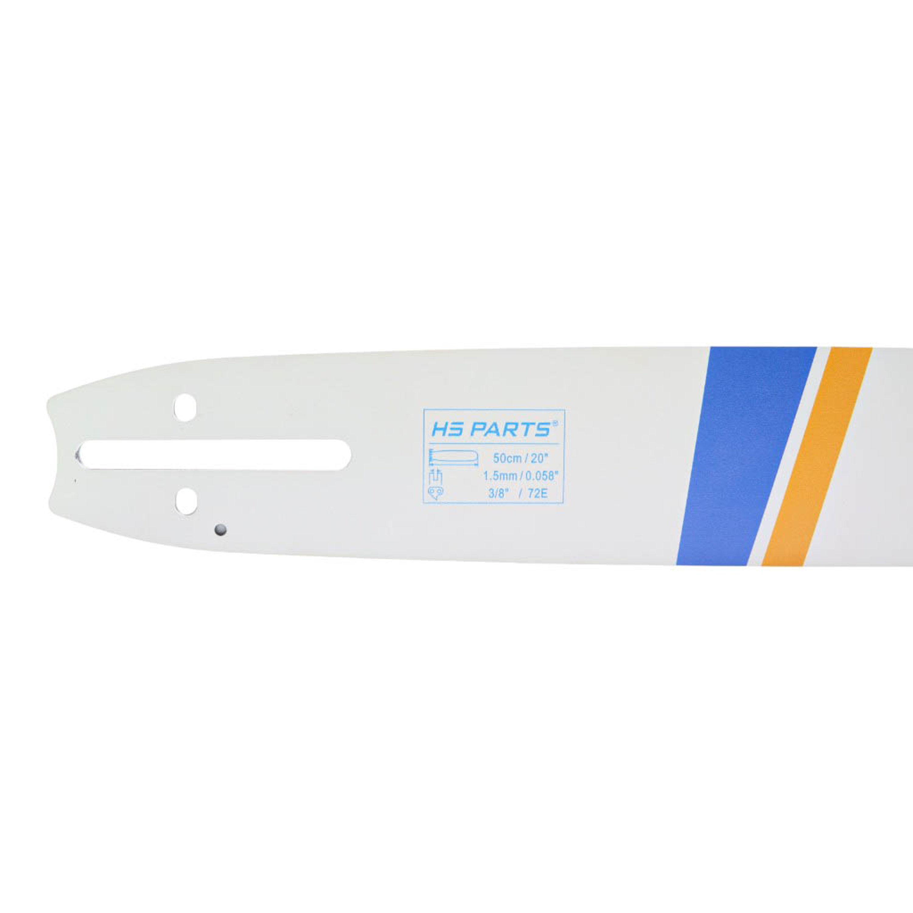 HS PARTS Vodící lišta 20" (50 cm) 3/8" .058" (1,5 mm) 72 článků pro Husqvarna 61 66 266 268 272 365 372XP 281 298 380 385 585 Solo 665 670 681 Jonsered 2077 2171 Dolmar PS6400 Shindaiwa 285 577 Makita DCS6400 DCS7301
