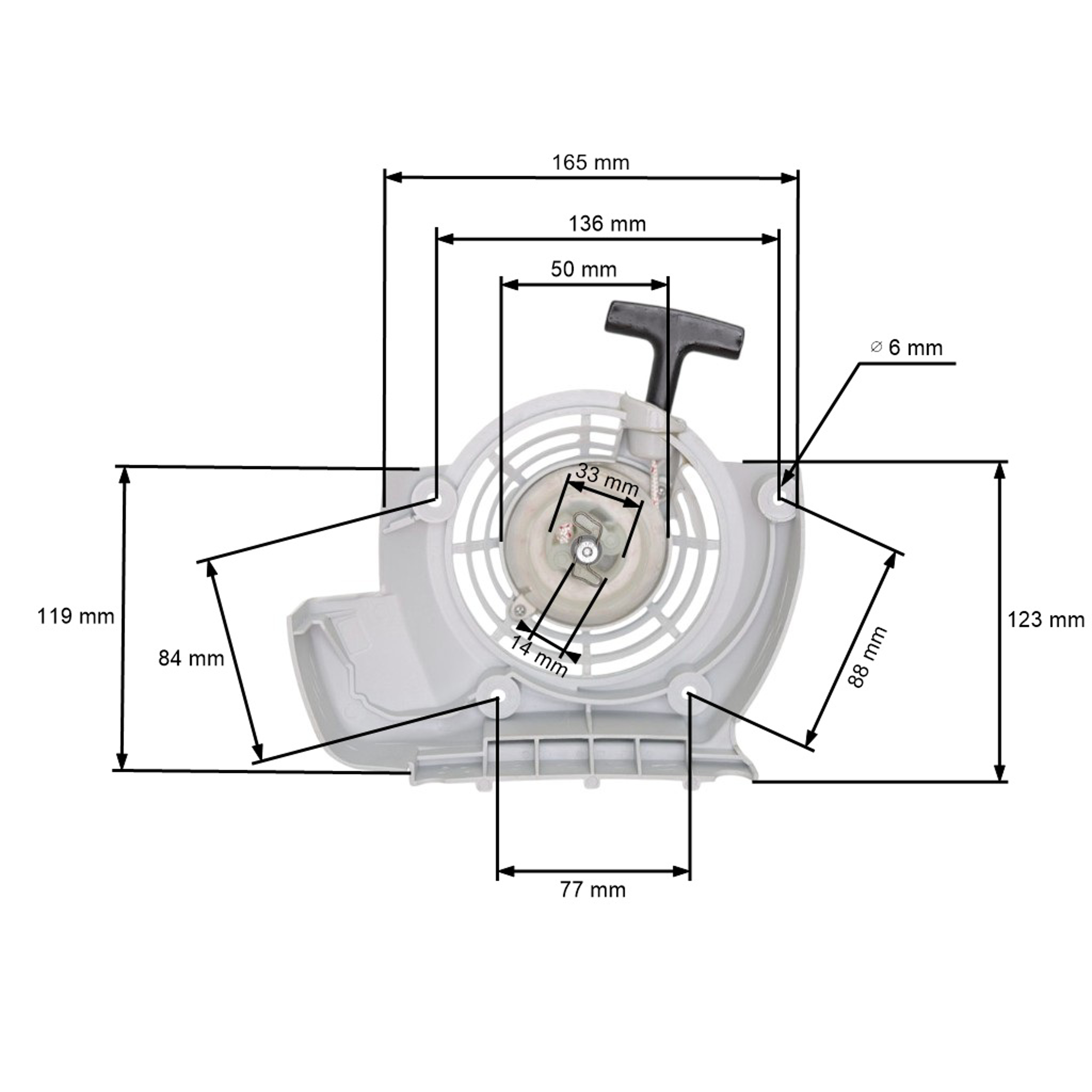 HS PARTS kompletní startér pro křovinořezy a půdní vrtáky Stihl FS120 BT120C FS200 FS250 HT250 FS300 FS350 FR480 (OEM 41340802101)