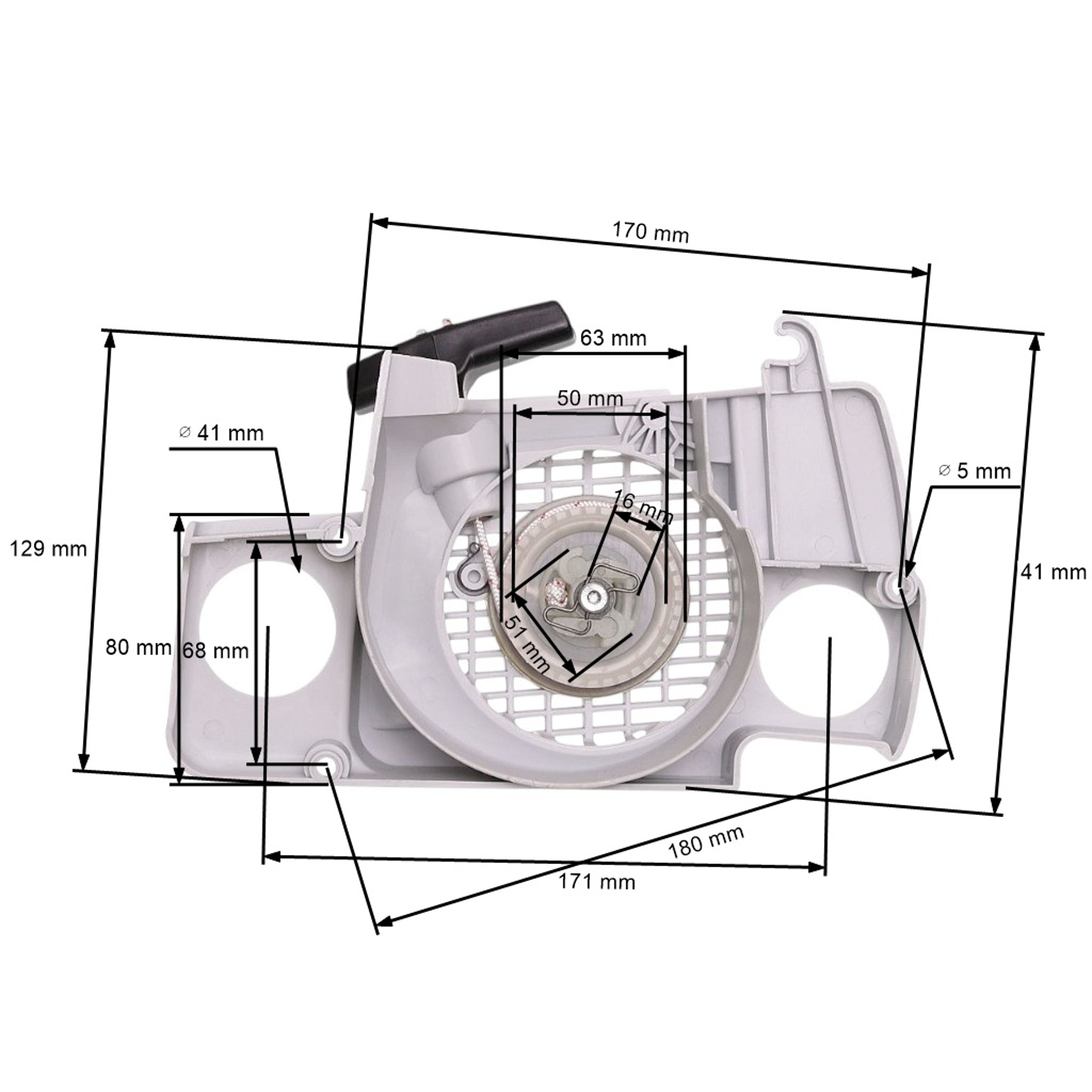 HS PARTS kompletní startér pro motorové pily Stihl 017 018 MS170 MS180 (OEM 11300802100)