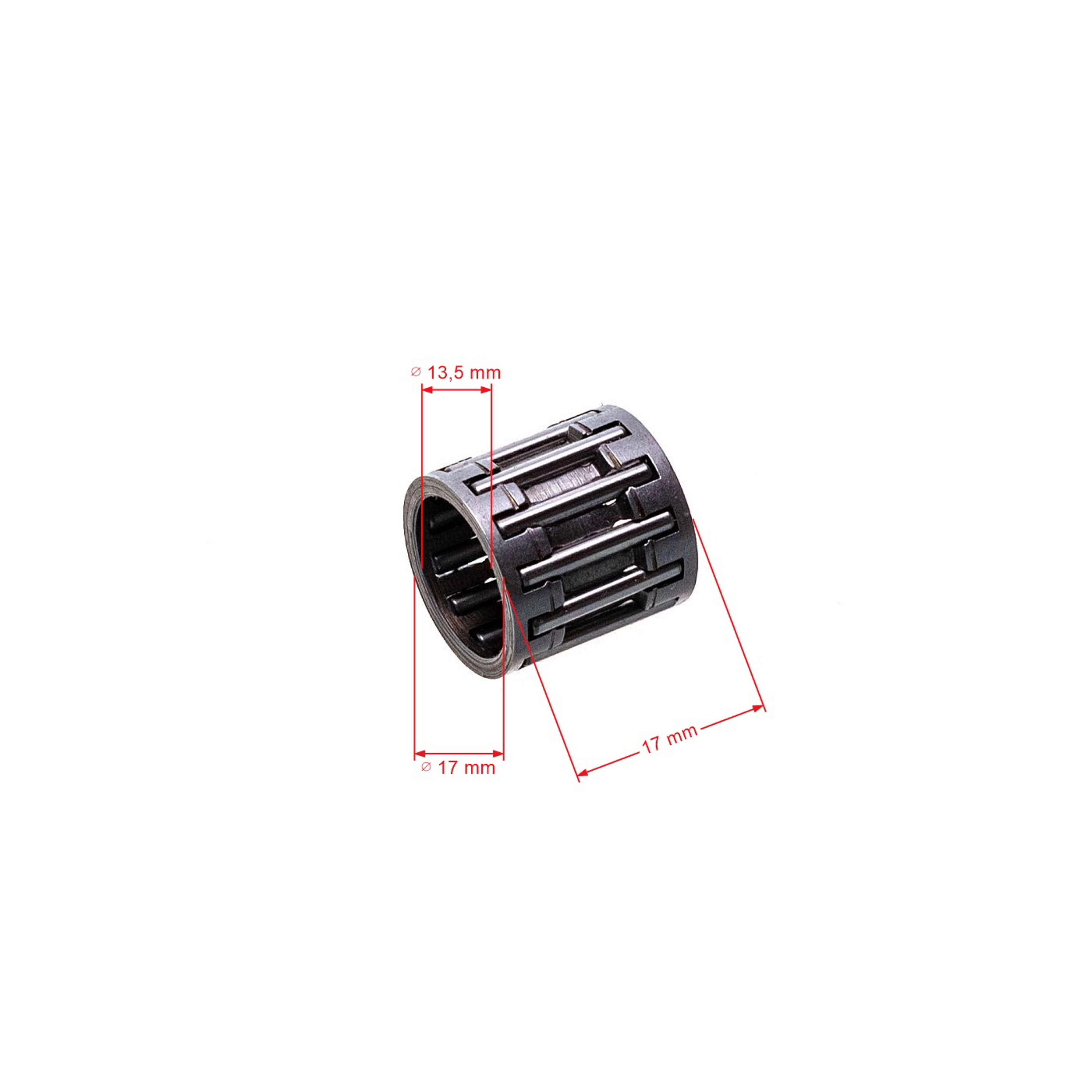 Ojniční jehlové ložisko 16,70 mm x 16,70 mm x 13,50 mm pro motorové a rozbrušovací pily Husqvarna 281 288 385 390 394 395XP K960 K970 Jonsered 2094 2095 CS2186 CS2188 (OEM 503256101)