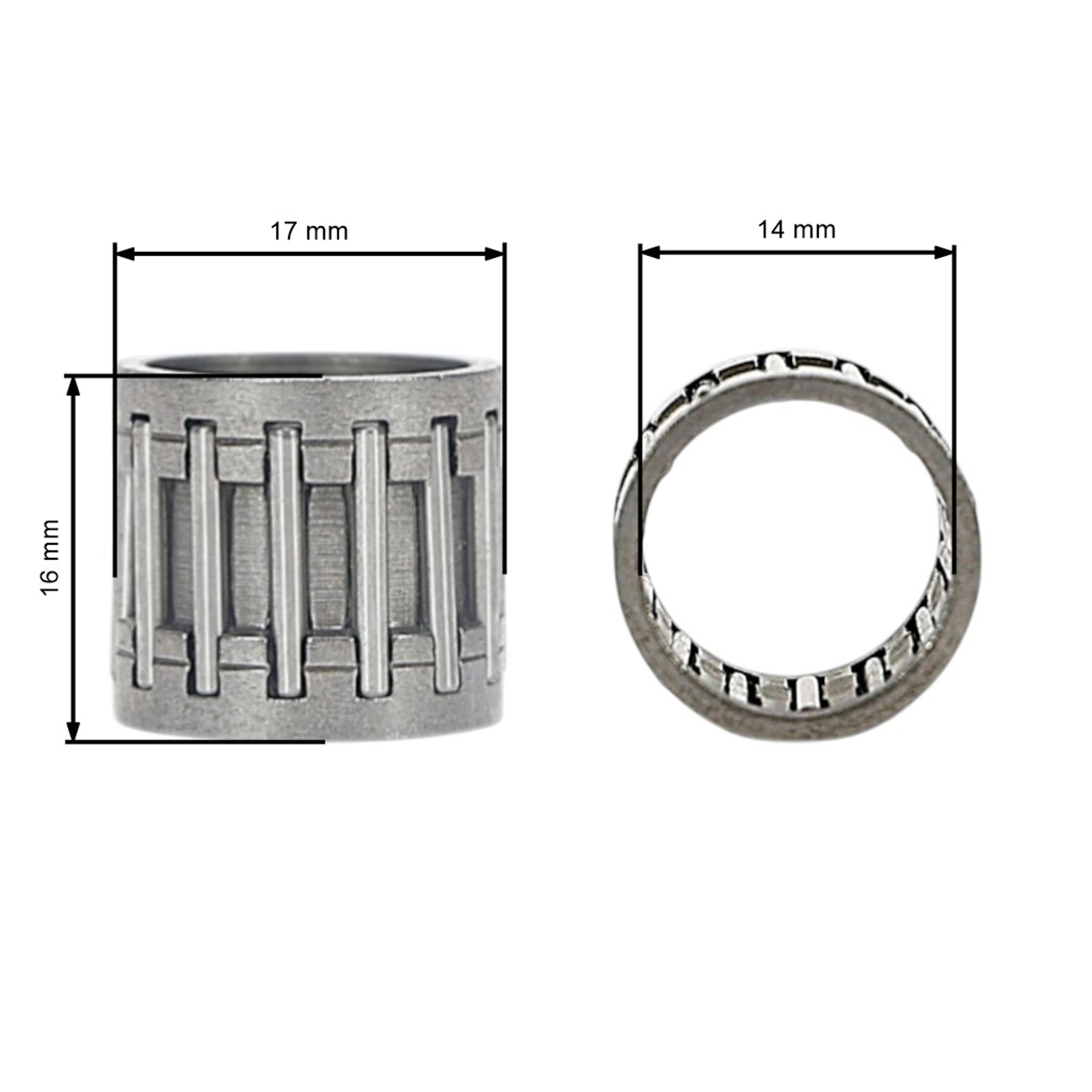 Jehlové ložisko řetězky 15,70 mm x 17,25 mm x 13,60 mm pro motorové pily Husqvarna 281 281XP 288 394 395 3120 XP 1100 2100 Jonsered 2094 2095 (OEM 503253001)