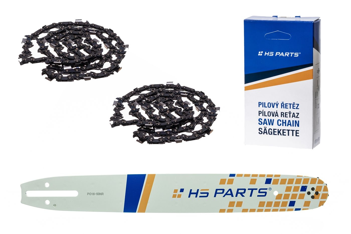 HS PARTS vodící lišta 16" (40 cm) 3/8" .050" (1,3 mm) + 2 x pilový řetěz 56 článků hranatý zub pro Husqvarna 136 137 140 235 236 240 Jonsered CS2135 CS2234 Partner 350 351 352 Dolmar 100 106 ES140 Makita DCS4301 UC3030A UC3500