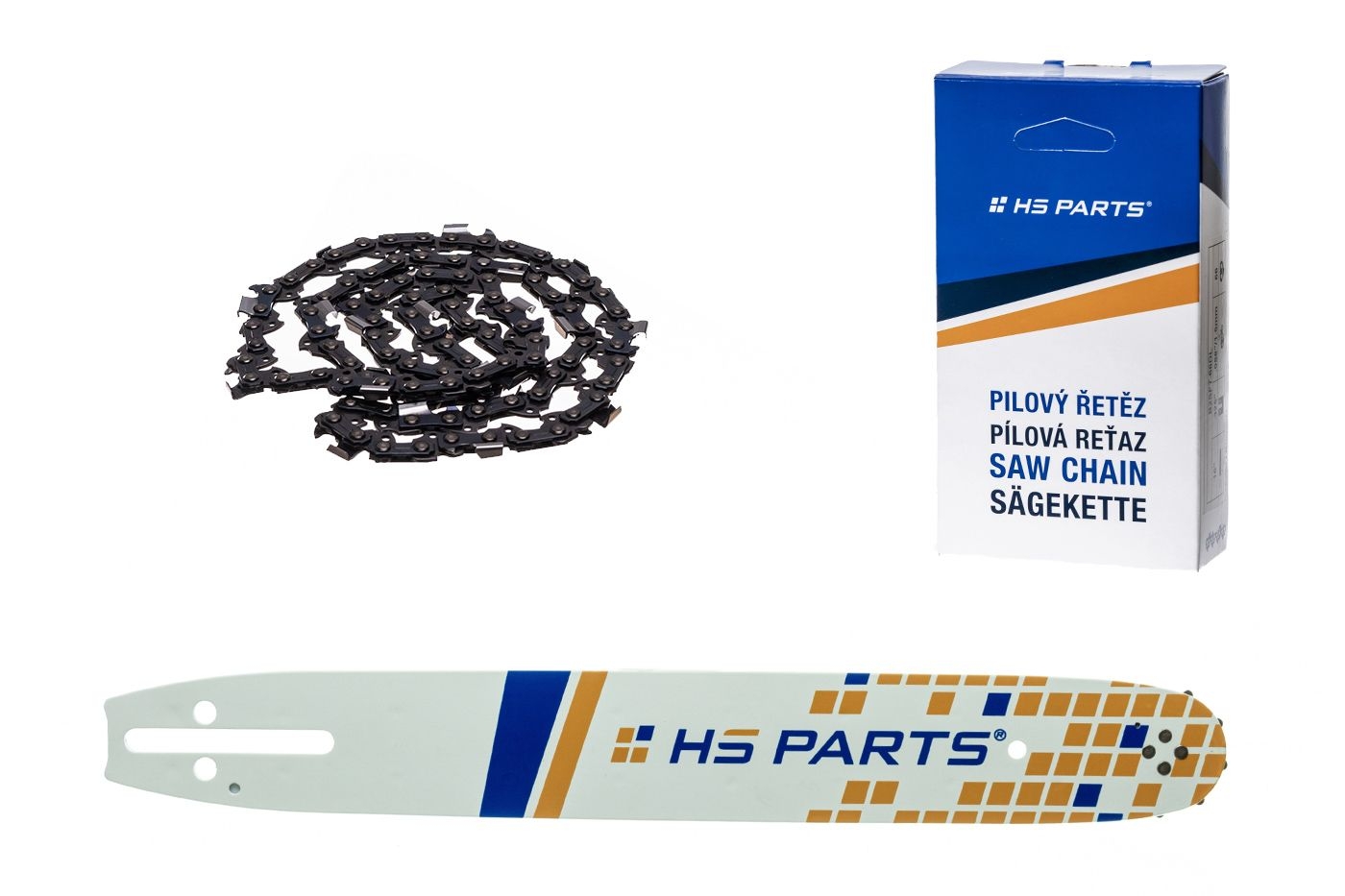 HS PARTS vodící lišta 16" (40 cm) 3/8" .050" (1,3 mm) + pilový řetěz 56 článků hranatý zub pro Husqvarna 120 135 140 240 334T 335XPT 338XPT T540XP Jonsered 2035 2036 CS2135 CS2139T Solo 614 630 633 635 637 McCulloch MS1636