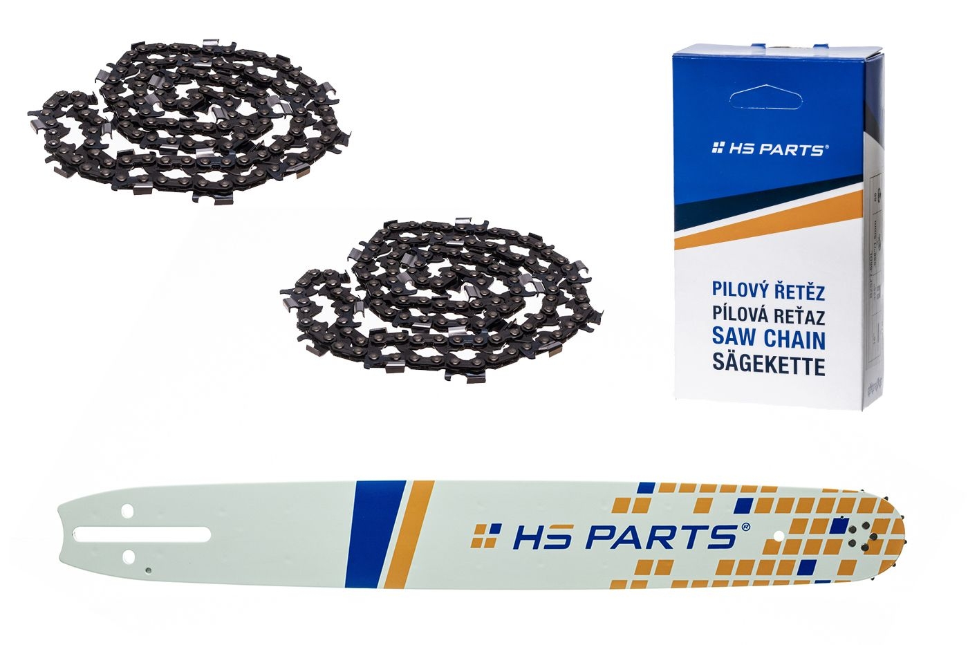 HS PARTS vodící lišta 20" (50 cm) 3/8" .058" (1,5 mm) + 2 x řetěz na podélné řezání 72 článků pro Husqvarna 61 66 266 268 272 365 372XP 385 585 Solo 665 670 681 Jonsered 2077 2171 Dolmar PS6400 Shindaiwa 285 577 Makita DCS6400 DCS7301
