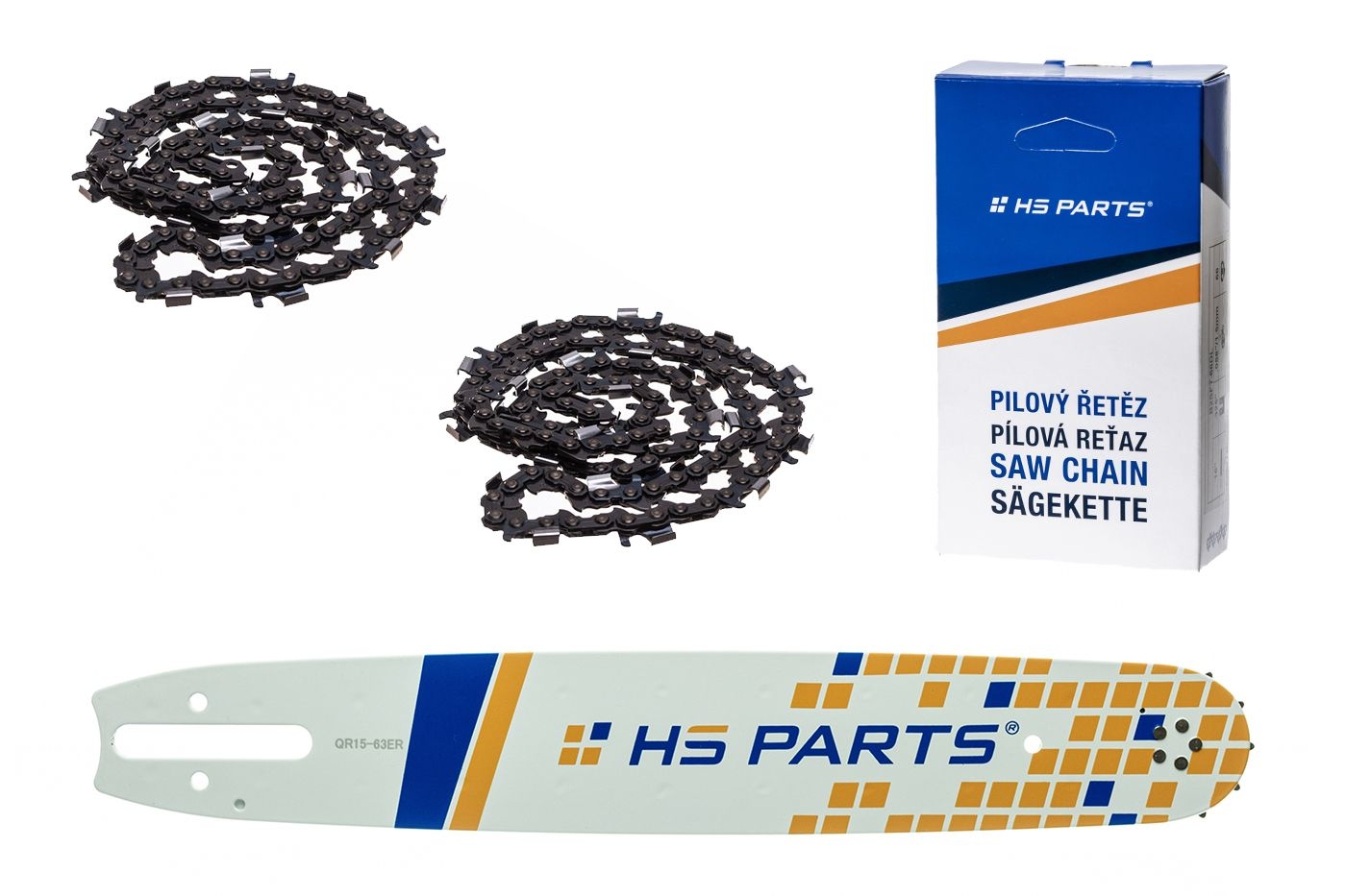 HS PARTS vodící lišta 15" (38 cm) 3/8" .063" (1,6 mm) + 2 x řetěz na podélné řezání 56 článků pro Stihl 041 042 036 044 048 066 MS290 MS310 MS360 MS361 MS362 MS391 MS440 MS441 MS462 MS460 MS640 MS650 MS660 MS500i