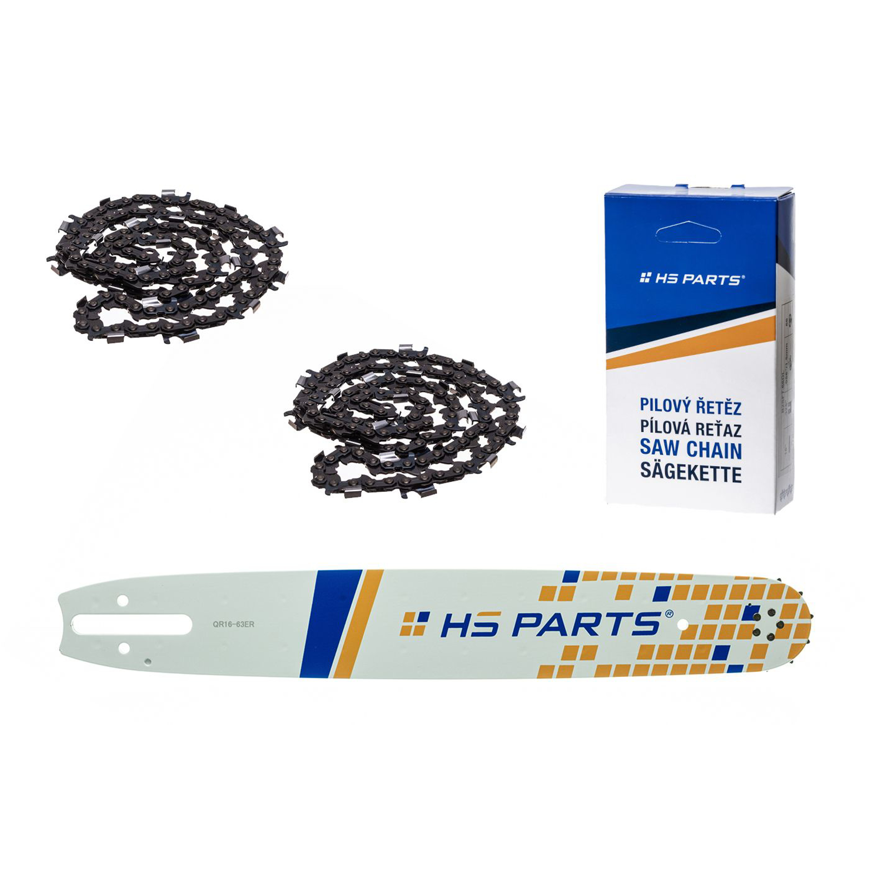 HS PARTS vodící lišta 16" (40 cm) 3/8" .063" (1,6 mm) + 2 x řetěz na podélné řezání 60 článků pro Stihl 041 042 036 044 048 066 MS290 MS310 MS360 MS361 MS362 MS391 MS440 MS441 MS462 MS460 MS640 MS650 MS660 MS500i
