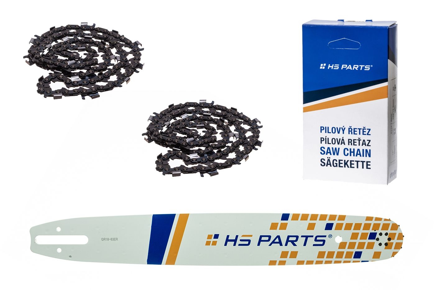 HS PARTS vodící lišta 18" (45 cm) 3/8" .063" (1,6 mm) + 2 x řetěz na podélné řezání 66 článků pro Stihl 041 042 036 044 048 066 MS290 MS310 MS360 MS361 MS362 MS391 MS440 MS441 MS462 MS460 MS640 MS650 MS660 MS500i