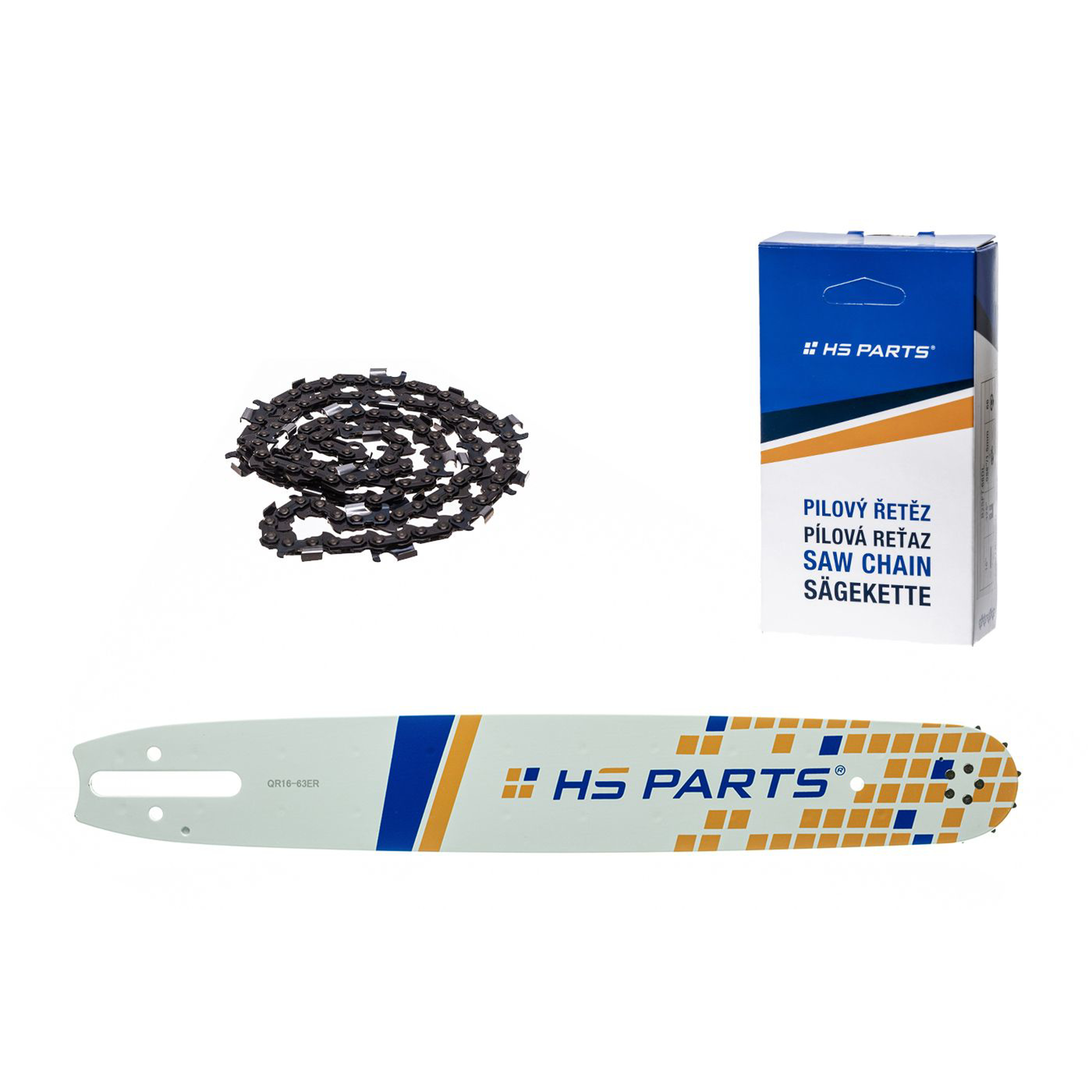 HS PARTS vodící lišta 16" (40 cm) 3/8" .063" (1,6 mm) + řetěz na podélné řezání 60 článků pro Stihl 041 042 036 044 048 066 MS290 MS310 MS360 MS361 MS362 MS391 MS440 MS441 MS462 MS460 MS640 MS650 MS660 MS500i