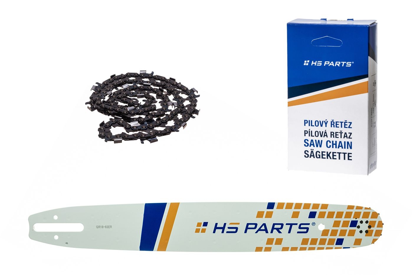 HS PARTS vodící lišta 18" (45 cm) 3/8" .063" (1,6 mm) + řetěz na podélné řezání 66 článků pro Stihl 041 042 036 044 048 066 MS290 MS310 MS360 MS361 MS362 MS391 MS440 MS441 MS462 MS460 MS640 MS650 MS660 MS500i