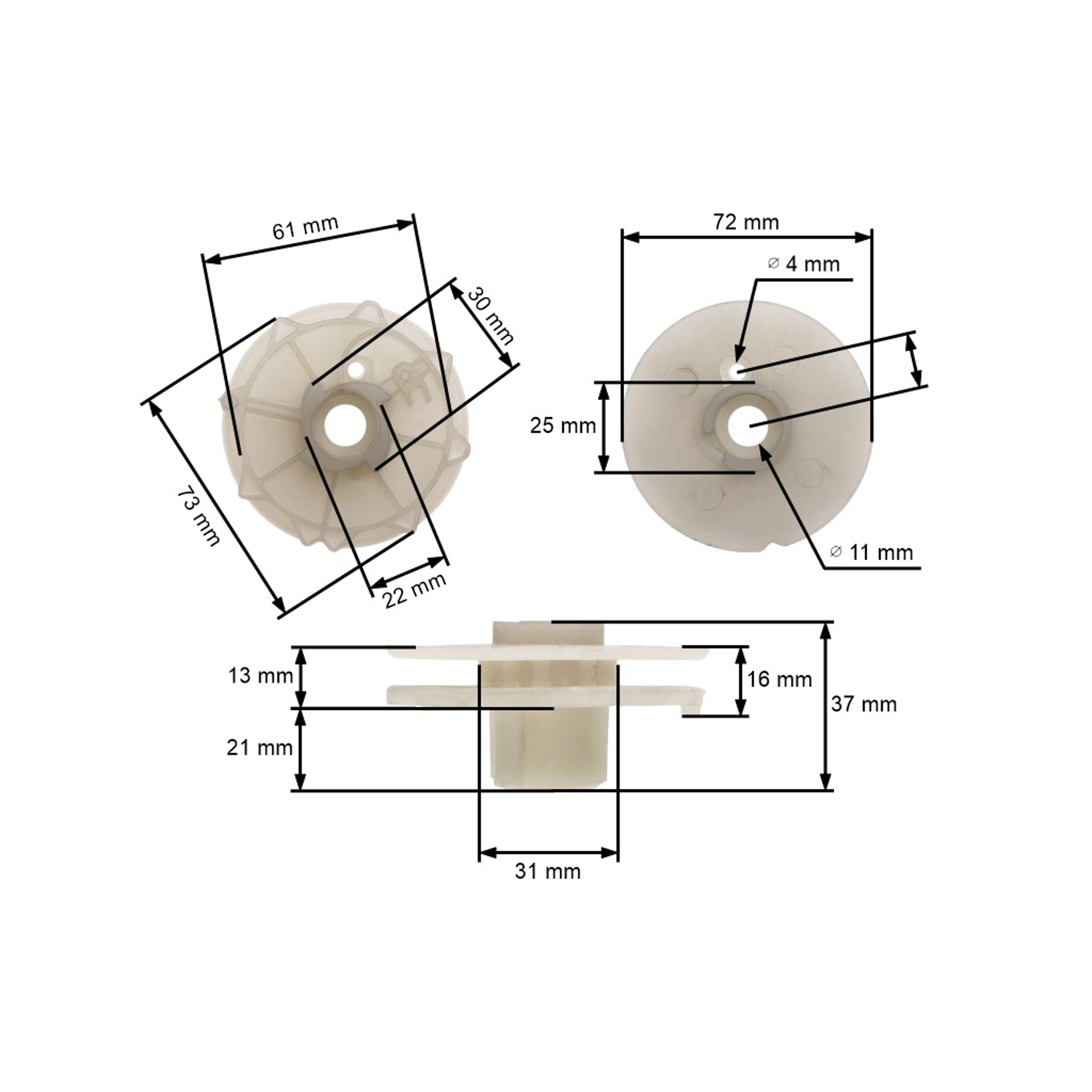 HS PARTS startovací kladka pro motorové pily Partner 351 370 371 390 391 420 Poulan 2250 2450 Jonsered CS2137 McCulloch Mac Cat 436 333 Woodshark 2275 (OEM 530037817)