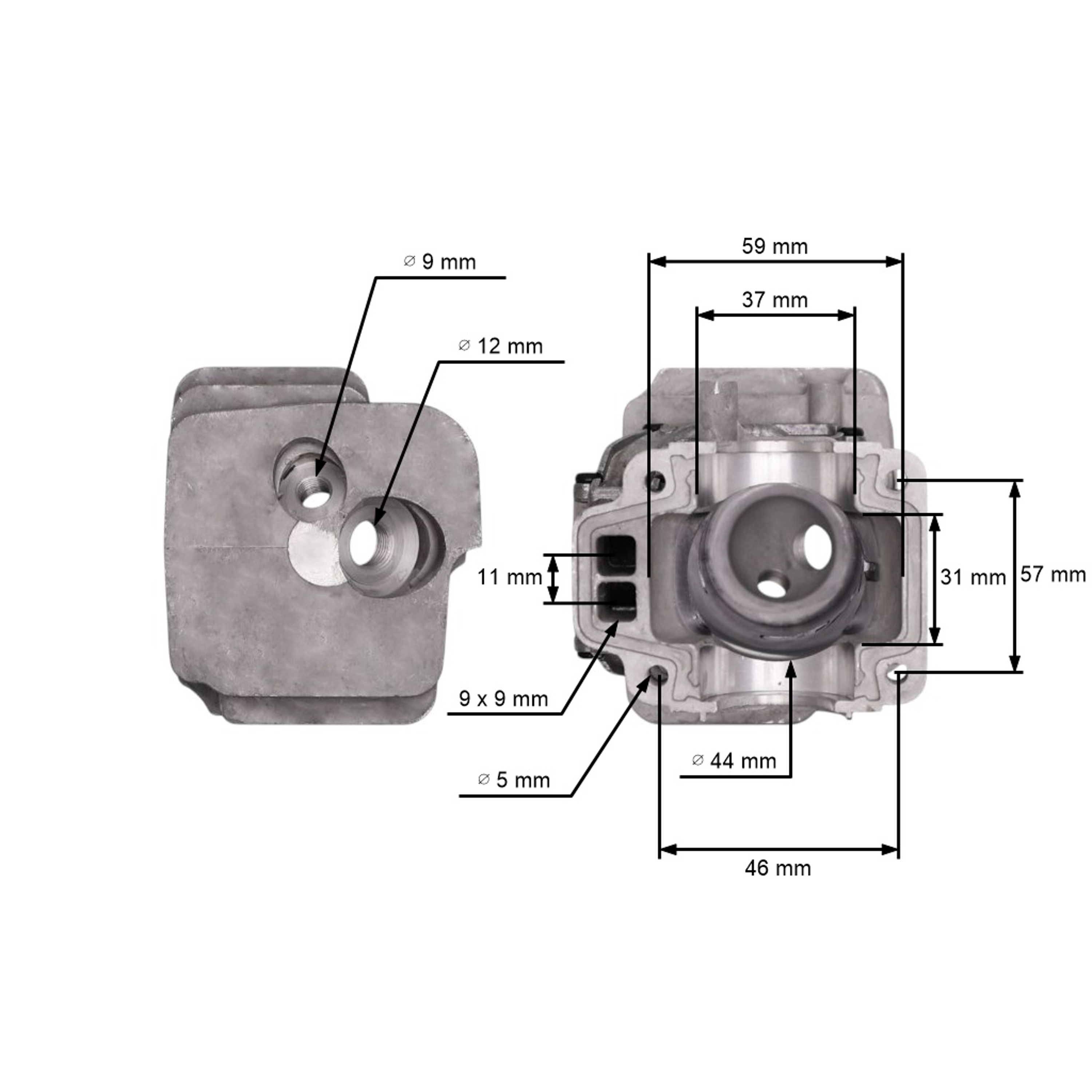Kompletní válec s pístem pro motorové pily Husqvarna 445 445E 450 450E 450 Rancher Jonsered CS2245 CS2250 S 44 mm (OEM 544119802)