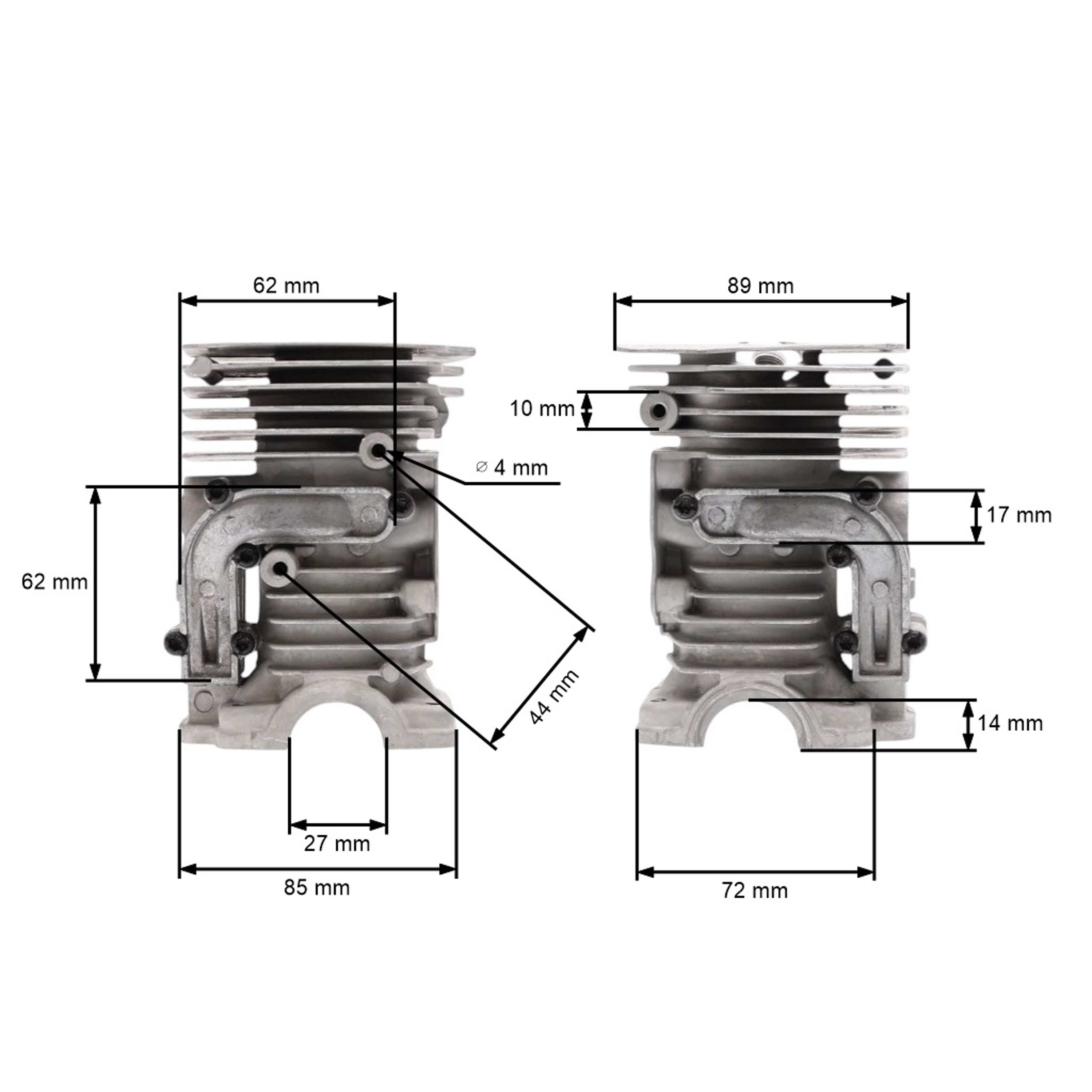 Kompletní válec s pístem pro motorové pily Husqvarna 445 445E 450 450E 450 Rancher Jonsered CS2245 CS2250 S 44 mm (OEM 544119802)
