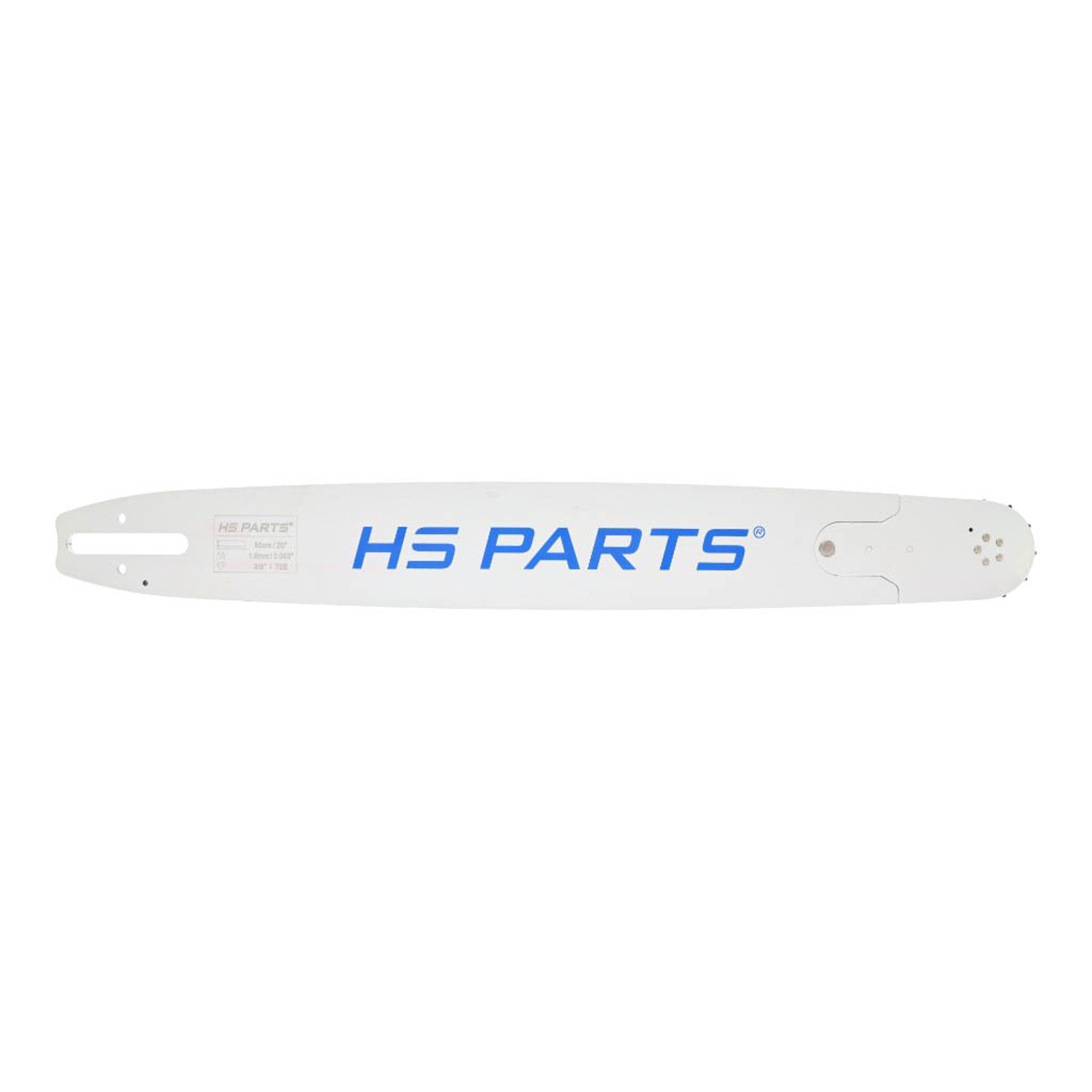 HS PARTS profesionální vodící lišta 20" (50 cm) 3/8" .063" (1,6 mm) 72 článků pro Stihl 034 036 039 041 042 044 046 056 066 MS290 MS390 MS340 MS360 MS361 MS362 MS380 MS381 MS440 MS460 MS441 MS640 MS650 MS660 MS500i